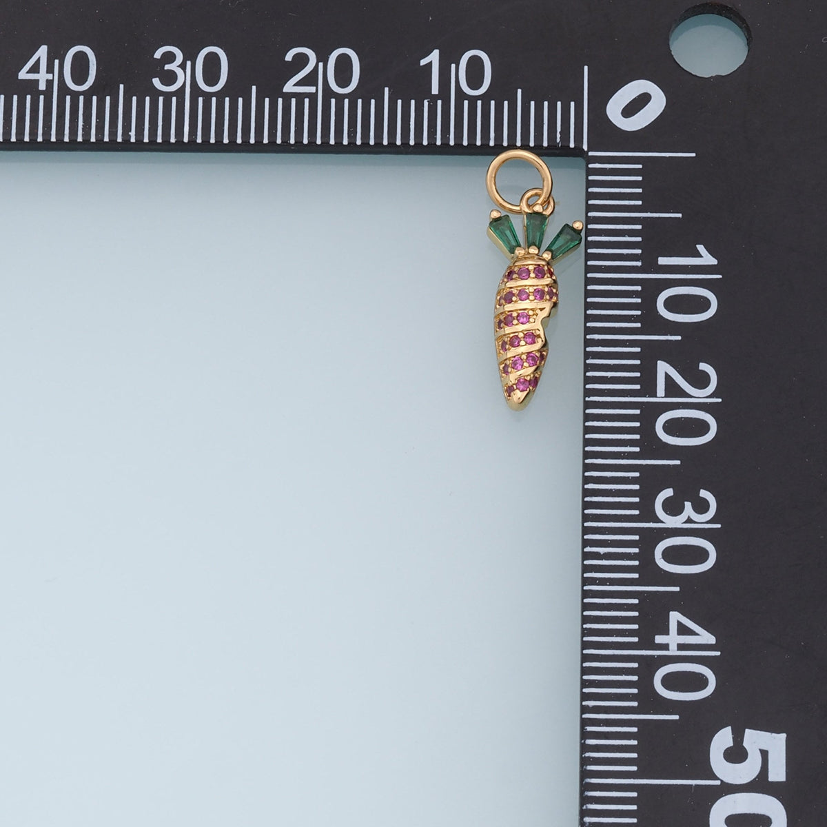 Gold Carrot Charms,18K Gold Filled CZ Carrot Pendant,Vegetable Charm Bracelet Necklace for DIY Jewelry Making Supply