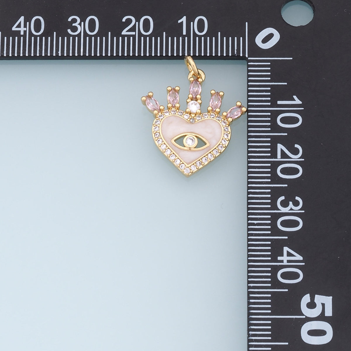 Gold Heart Evil Eye Charms,18K Gold Filled Heart Pendant,CZ Heart Evil Eye Charm Bracelet Necklace for DIY Jewelry Making Sup