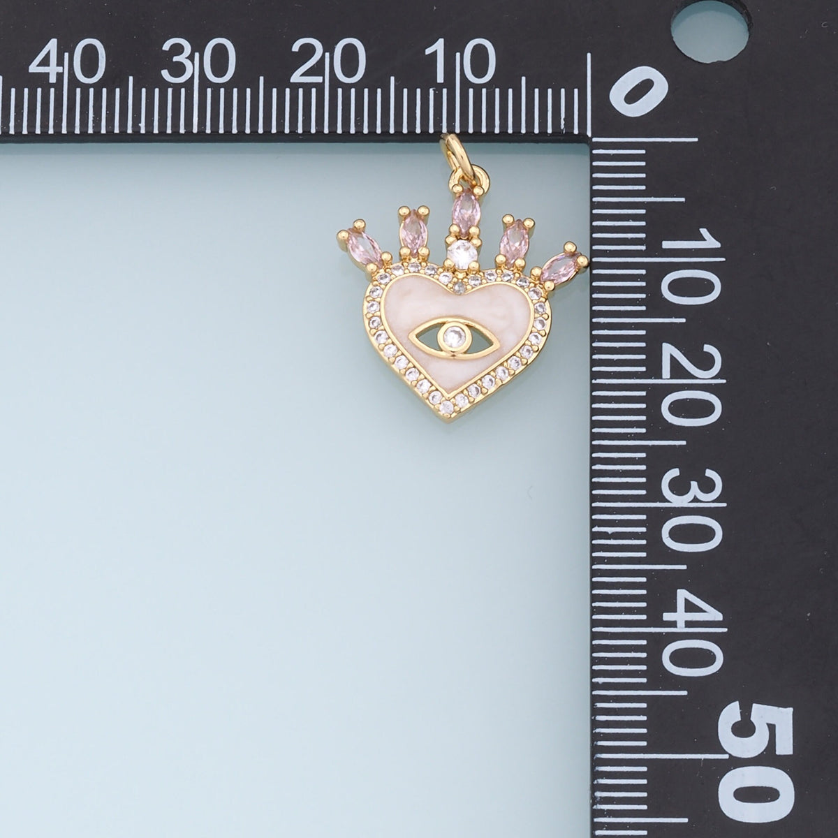 18K Gold Filled Evil Eye Charm Pendant for Jewelry Making