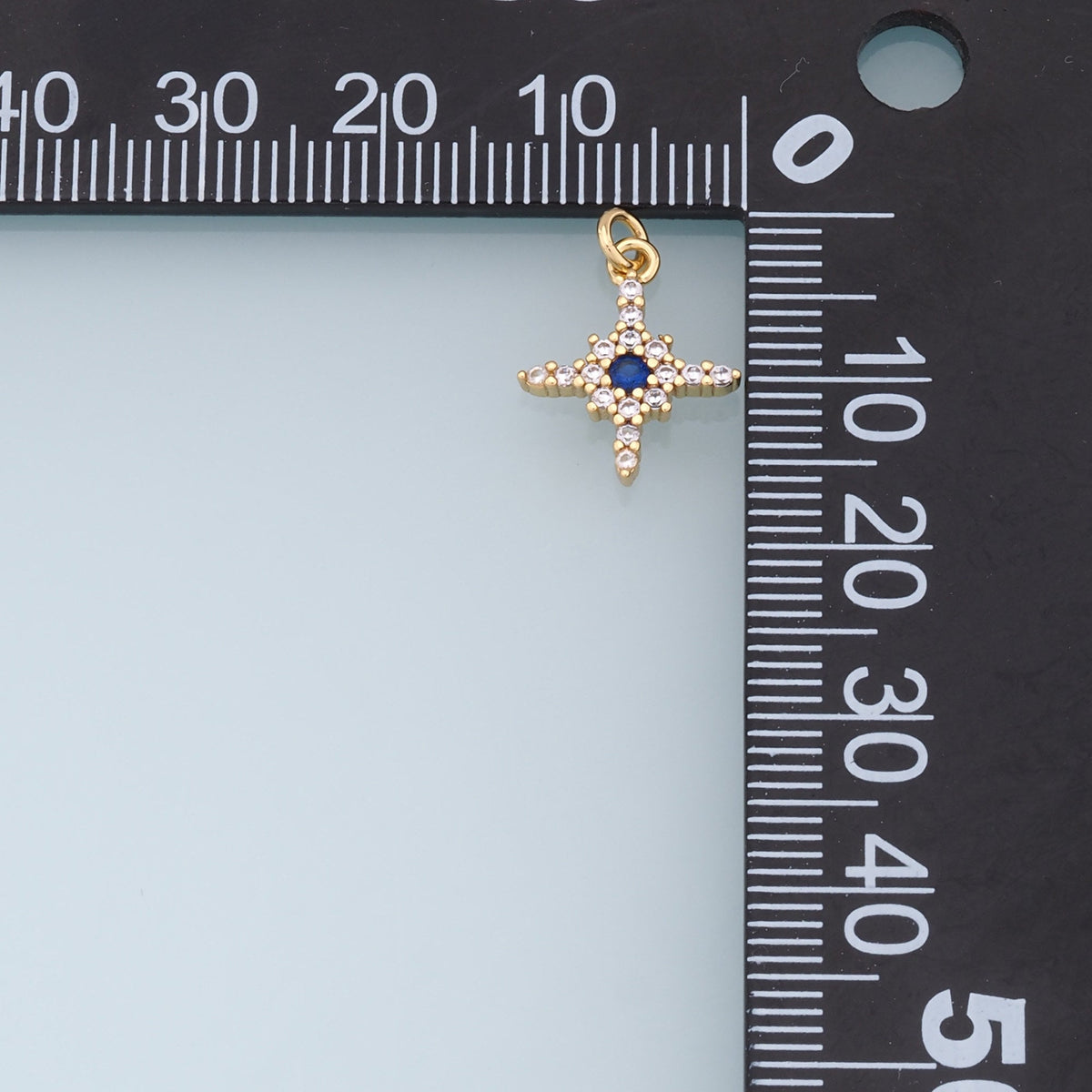 Gold Star Charms,18K Gold Filled Starburst Pendant,CZ Black North Star Charm Bracelet Necklace for DIY Jewelry Making Supply