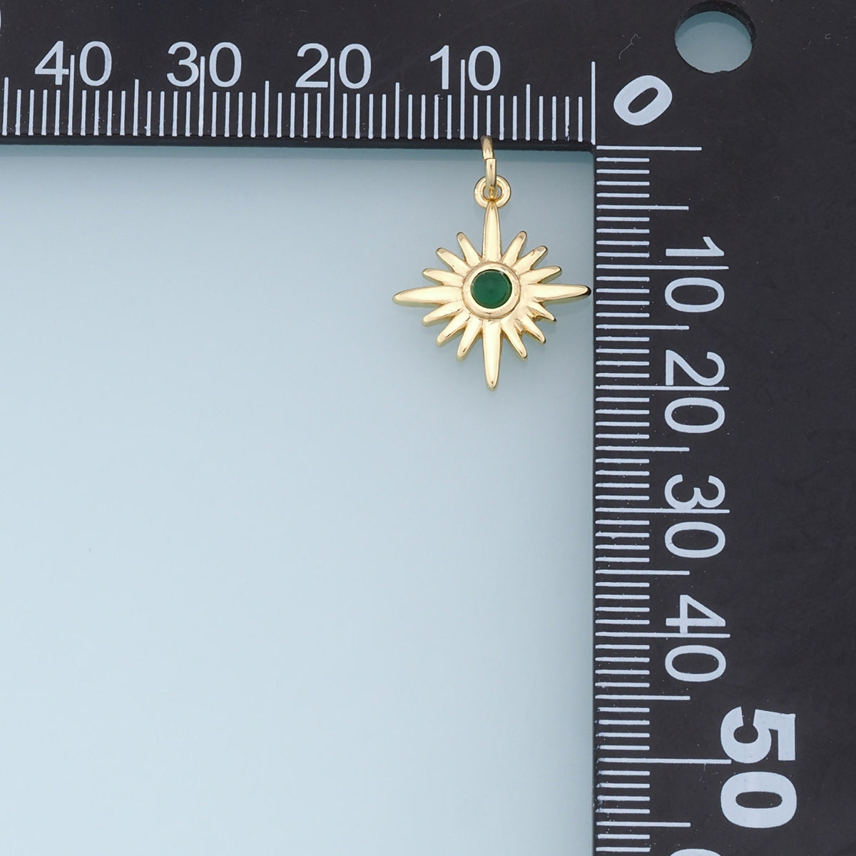 Gold Star Charms,18K Gold Filled Starburst Pendant,CZ North Star Charm Bracelet Necklace for DIY Jewelry Making Supply