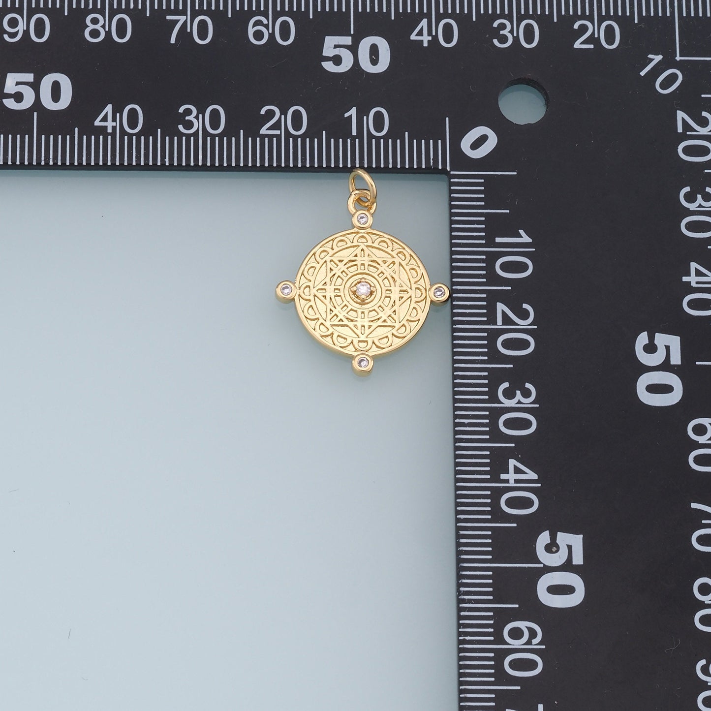 Gold David Star Charms,18K Gold Filled Round Pendant,Star Charm Bracelet Necklace for DIY Jewelry Making Supply