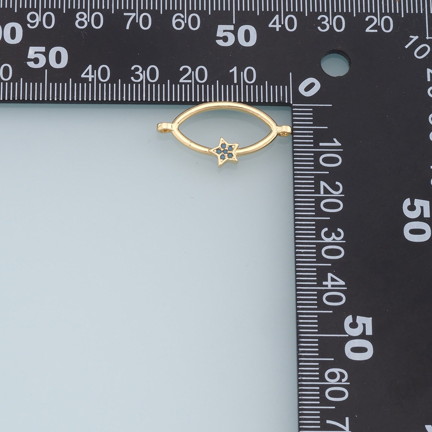 Gold Oval Star Connector Charms,18K Gold Filled Star Pendant,CZ Star Charm Bracelet Necklace for DIY Jewelry Making Supply