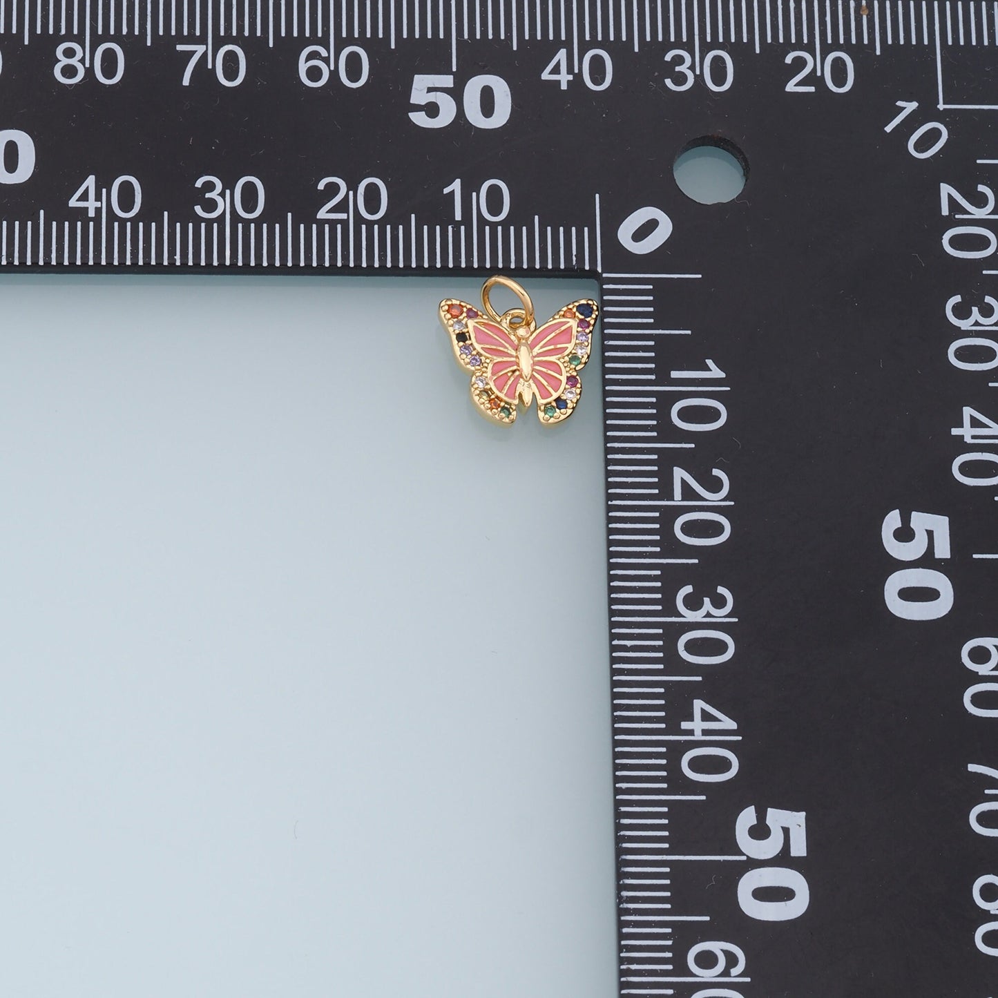 Colorful Gold Butterfly Charms,18K Gold Filled Butterfly Pendant,Butterfly Charm Bracelet Necklace for DIY Jewelry Making Supply