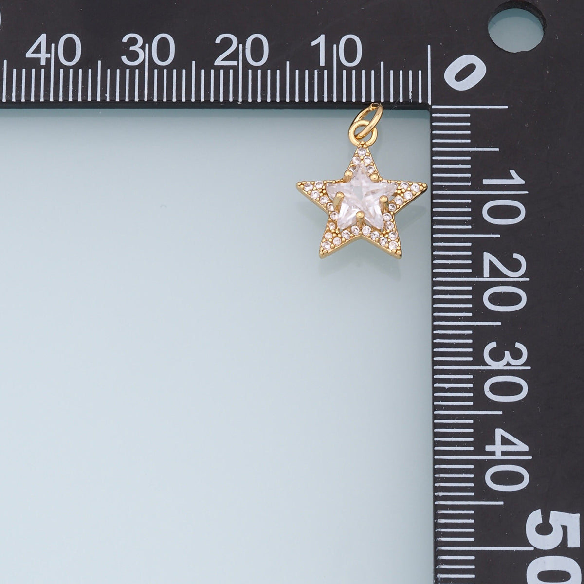 18K Gold Filled Cubic Zirconia Star Charm Pendant for Jewelry Making