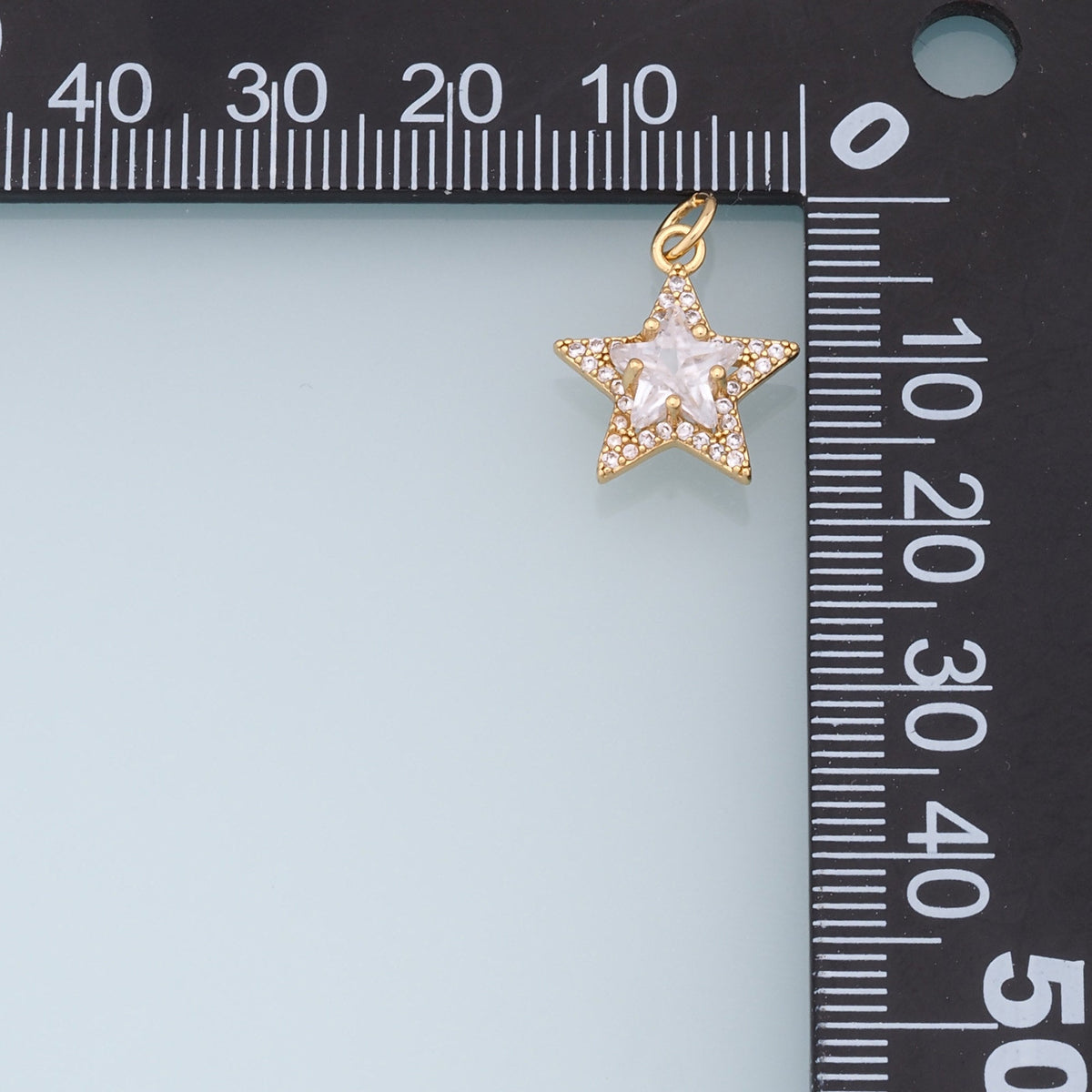 18K Gold Filled Star Pendant,CZ Micro Pave Star Charm Bracelet Necklace for DIY Jewelry Making Supply