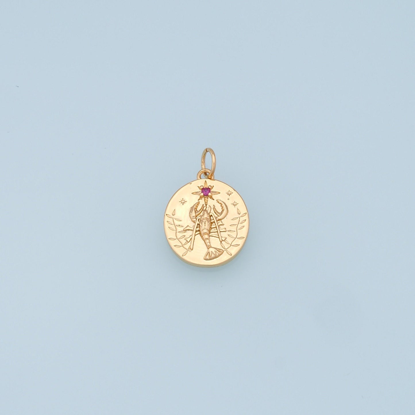 Gold Scorpion Star charms,18K Gold Filled Starburst Pendant,CZ North Star Charms Bracelet Necklace for DIY Jewelry Making Supply