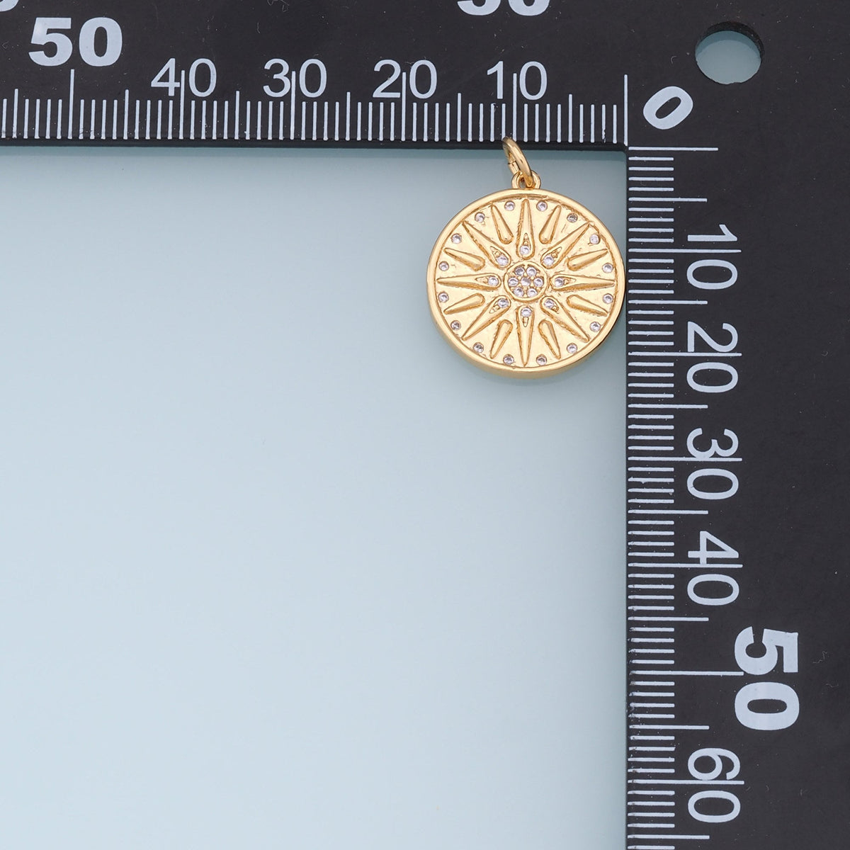 Gold CZ Sun Charms,18K Gold Filled Sun Pendant,celestial Charm Bracelet Necklace for DIY Jewelry Making Supply
