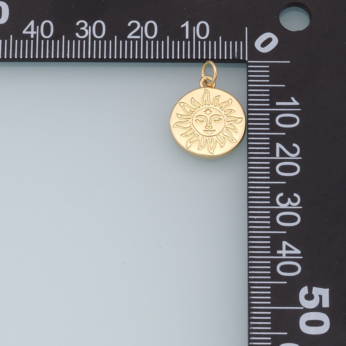 Gold Sun Charms,18K Gold Filled Round Pendant,Celestial Charm Bracelet Necklace for DIY Jewelry Making Supply