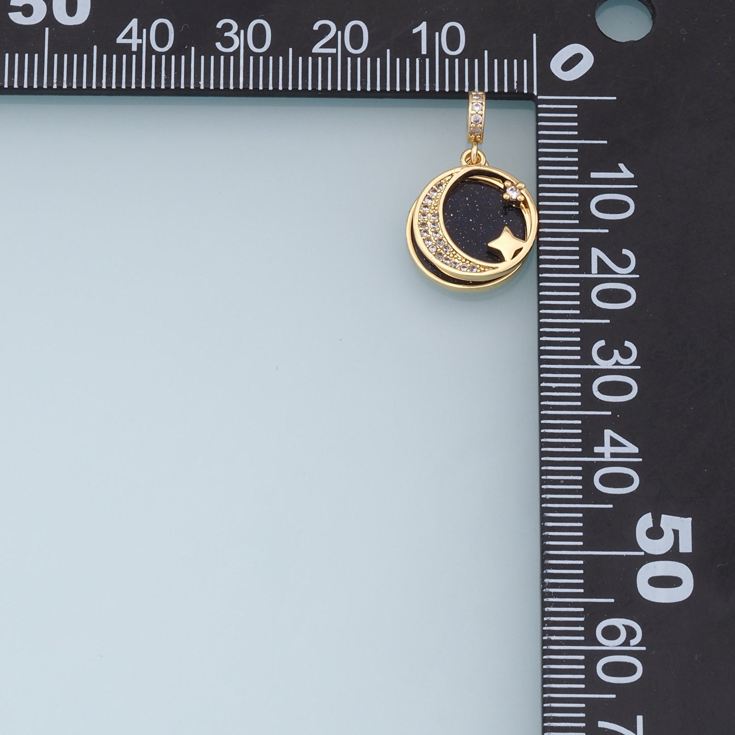 Gold Moon Star Charms,18K Gold Filled CZ Star Pendant,Celestial Charm Bracelet Necklace for DIY Jewelry Making Supply