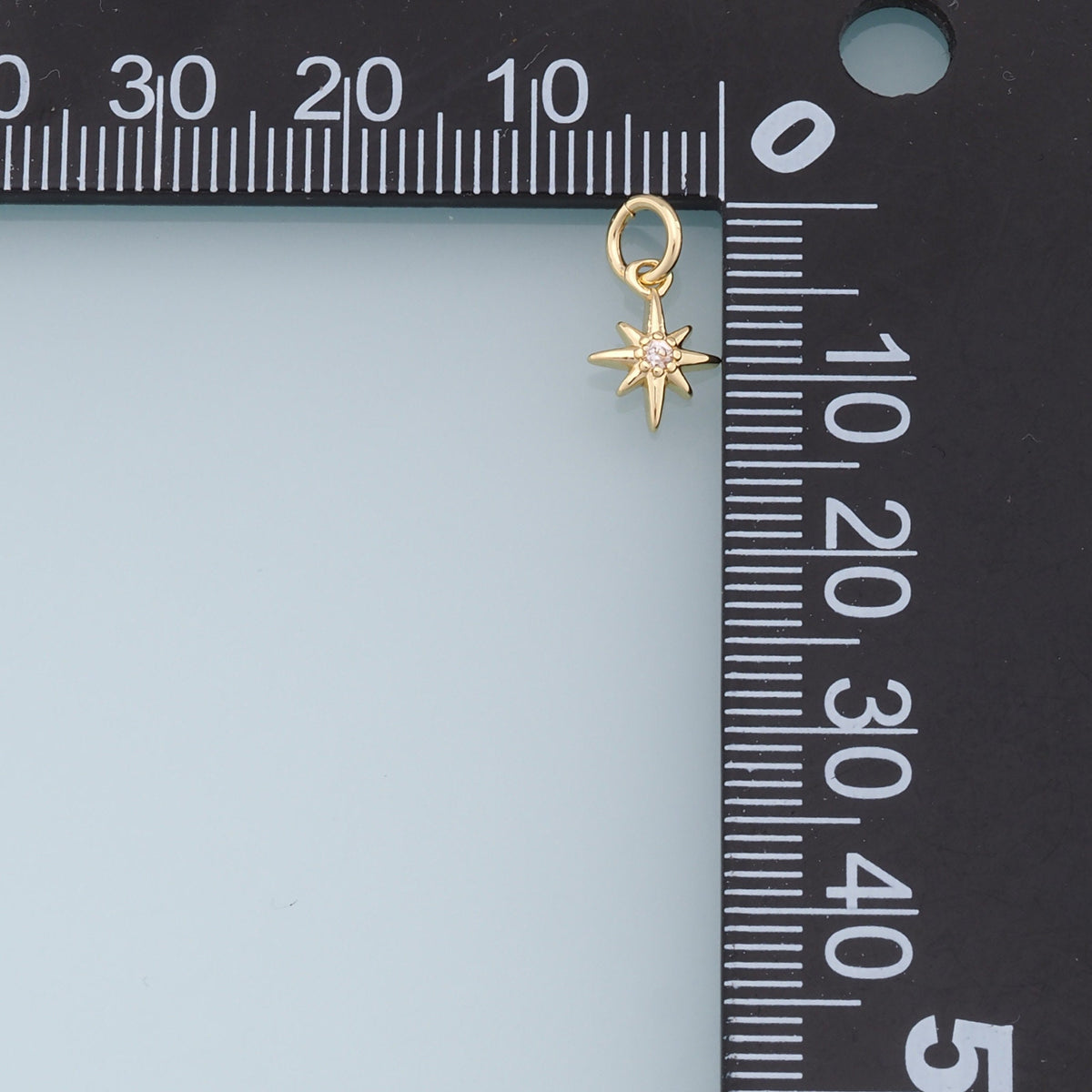 Gold Star Charms,18K Gold Filled Starburst Pendant,CZ North Star Charm Bracelet Necklace for DIY Jewelry Making Supply