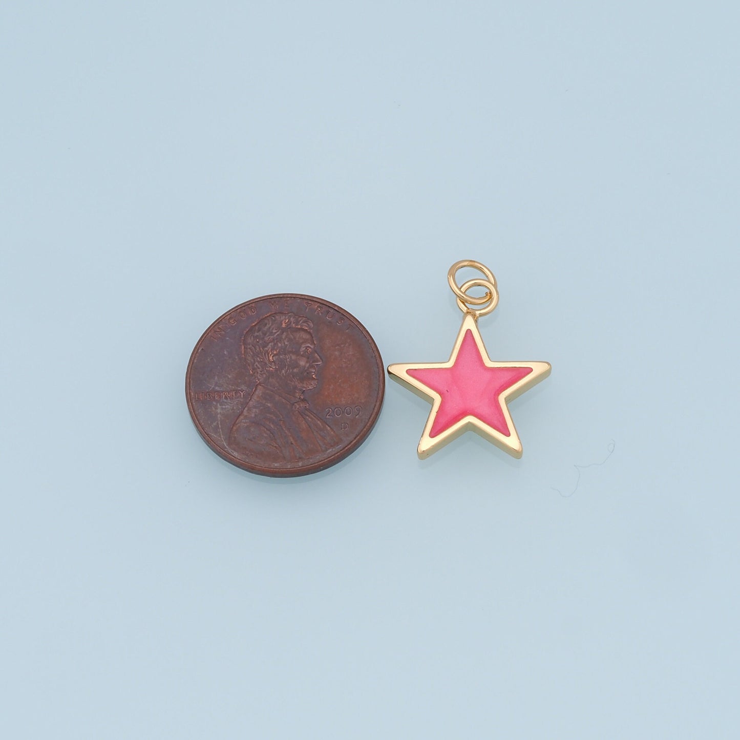 Gold Star Charms,18K Gold Filled Star Pendant,Shell North Star Charm Bracelet Necklace for DIY Jewelry Making Supply