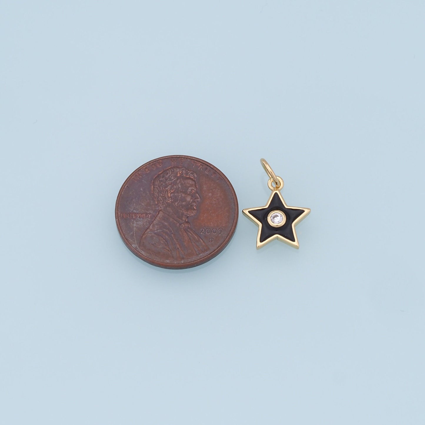 Gold Star Charms,18K Gold Filled Enamel Star Pendant,CZ Star Charm Bracelet Necklace for DIY Jewelry Making Supply