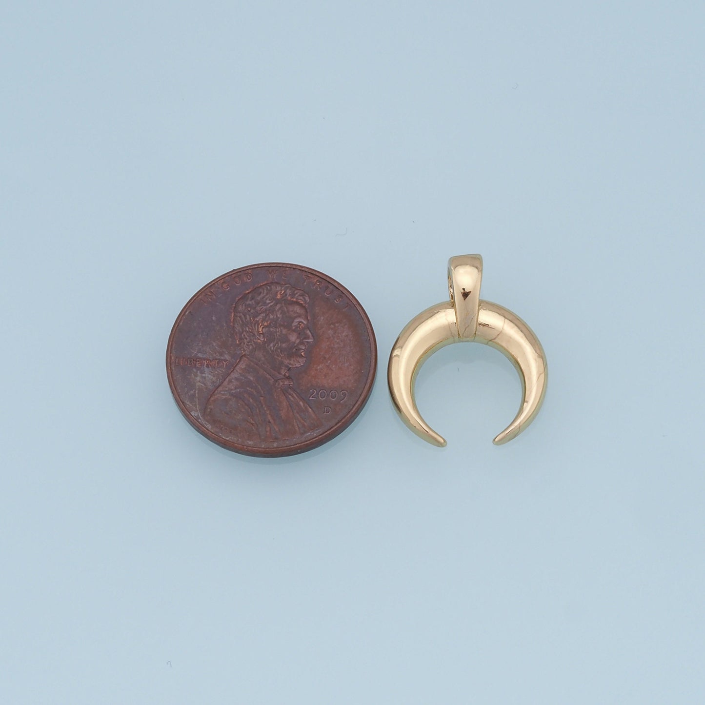 18K Gold Filled Moon Pendant,Moon Charm Bracelet Necklace for DIY Jewelry Making Supply