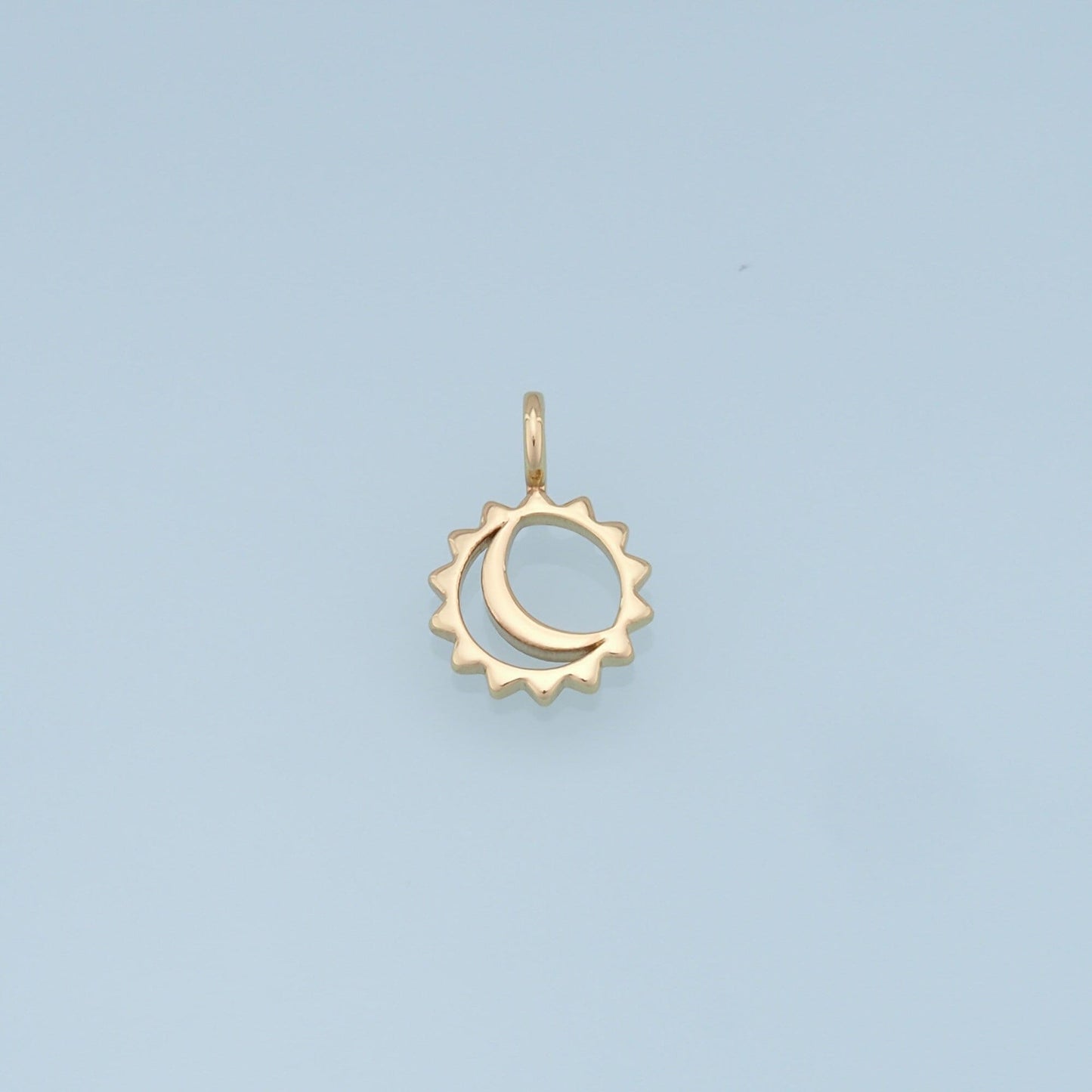 Gold Moon Sun Charms,18K Gold Filled Sun Pendant,Celestial Charm Bracelet Necklace for DIY Jewelry Making Supply