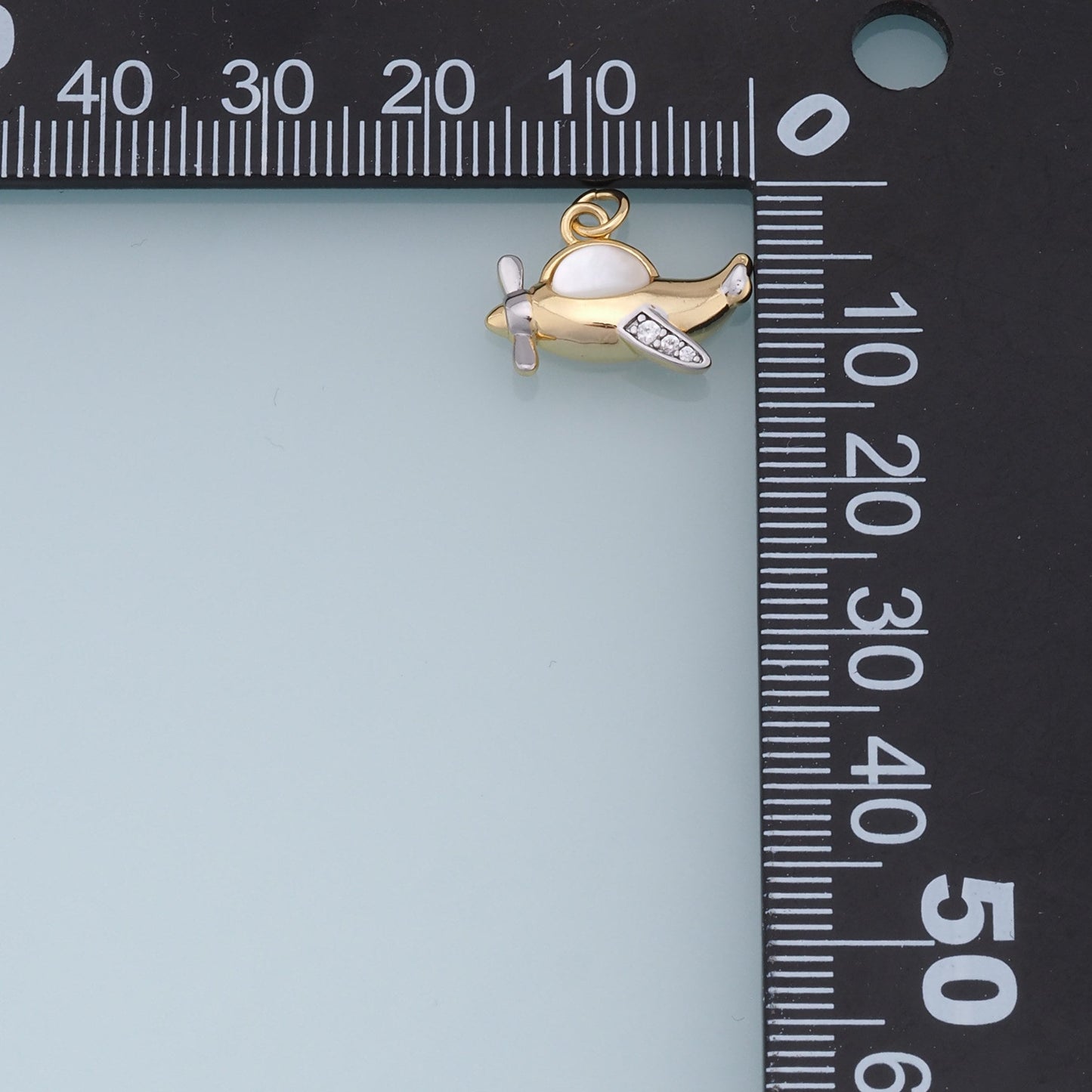 Gold airplane Charms,18K Gold Filled airplane Pendant,CZ airplane Charm Bracelet Necklace for DIY Jewelry Making Supply