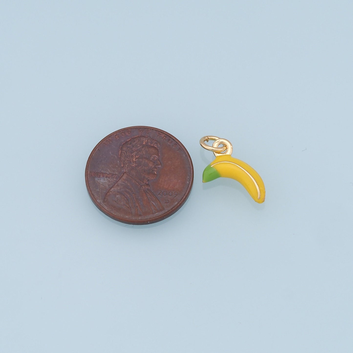 Gold Banana Charms,18K Gold Filled Enamel Banana Pendant,Kawaii Charm Bracelet Necklace for DIY Jewelry Making Supply