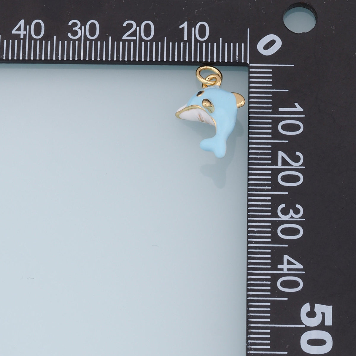 Cute Dolphin Charms,18K Gold Filled Enamel Dolphin Pendant,Kawaii Charm Bracelet Necklace for DIY Jewelry Making Supply