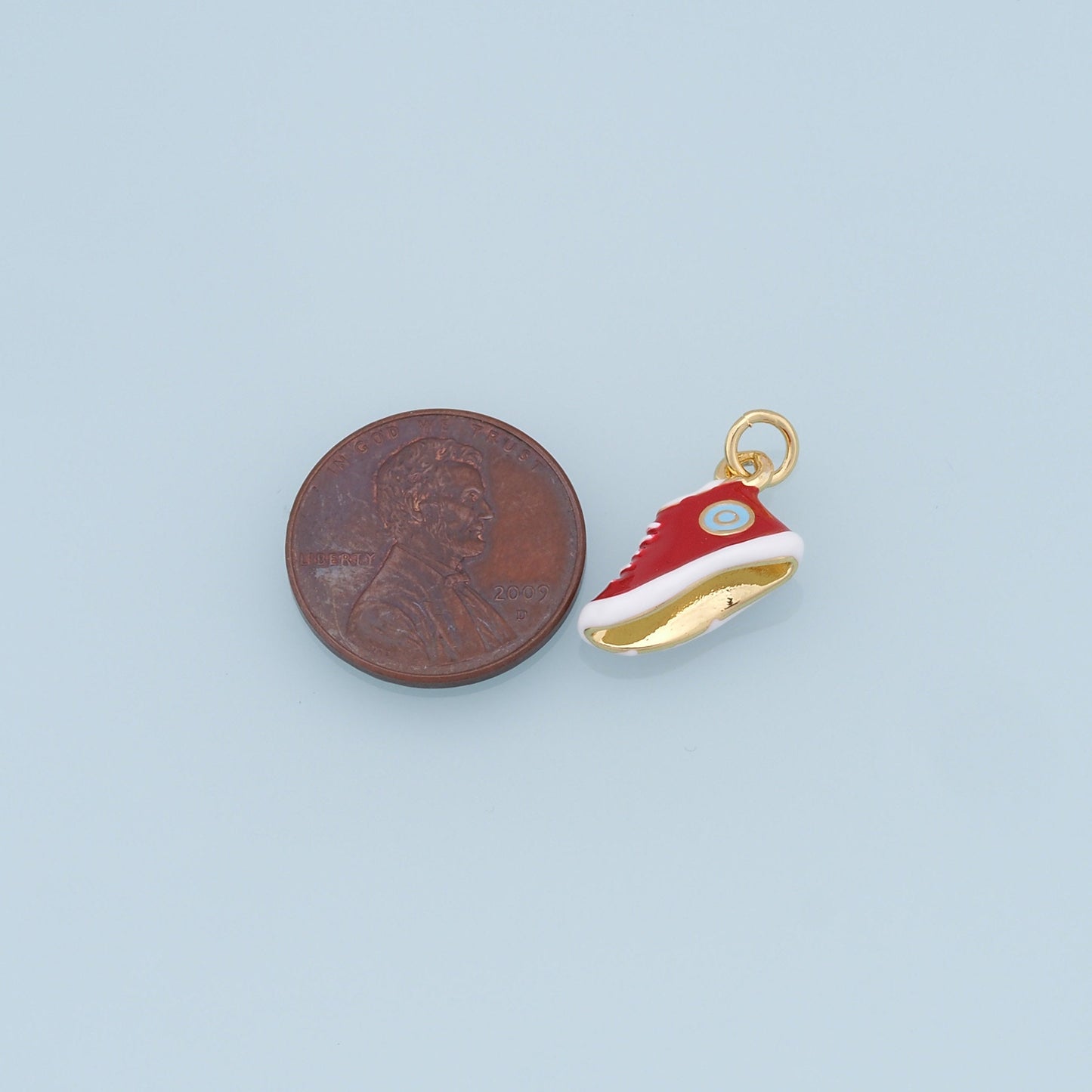 Gold Shoe Charms,18K Gold Filled Enamel Shoe Pendant,Cute Shoe Charm Bracelet Necklace for DIY Jewelry Making Supply