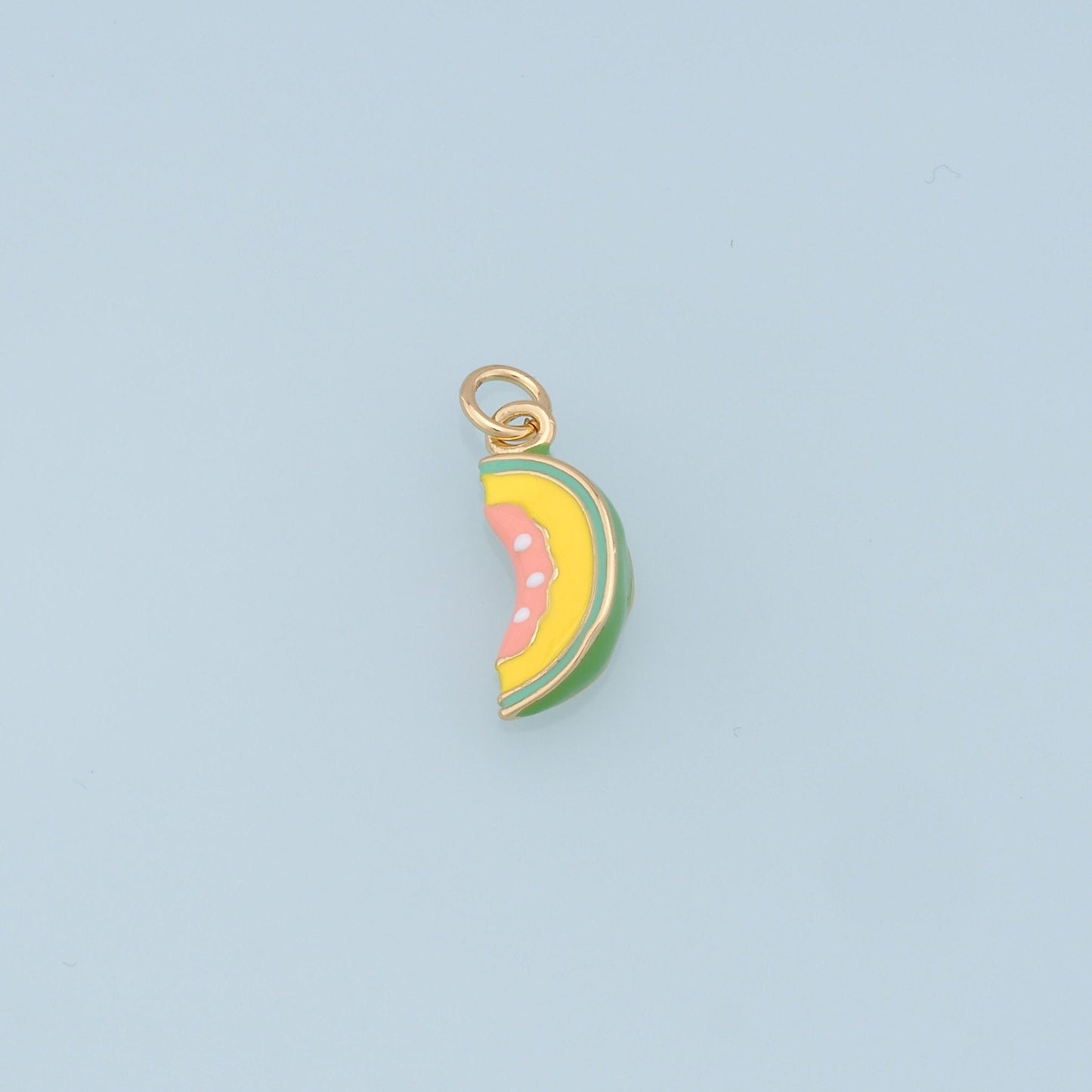 Cartoon Watermelon Charms,18K Gold Filled Enamel Watermelon Pendant,Kawaii Charm Bracelet Necklace for DIY Jewelry Making Supply