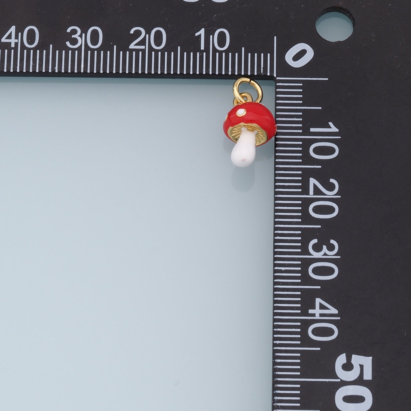 Gold Mushroom Charms,18K Gold Filled Enamel Mushroom Pendant,Kawaii Charm Bracelet Necklace for DIY Jewelry Making Supply