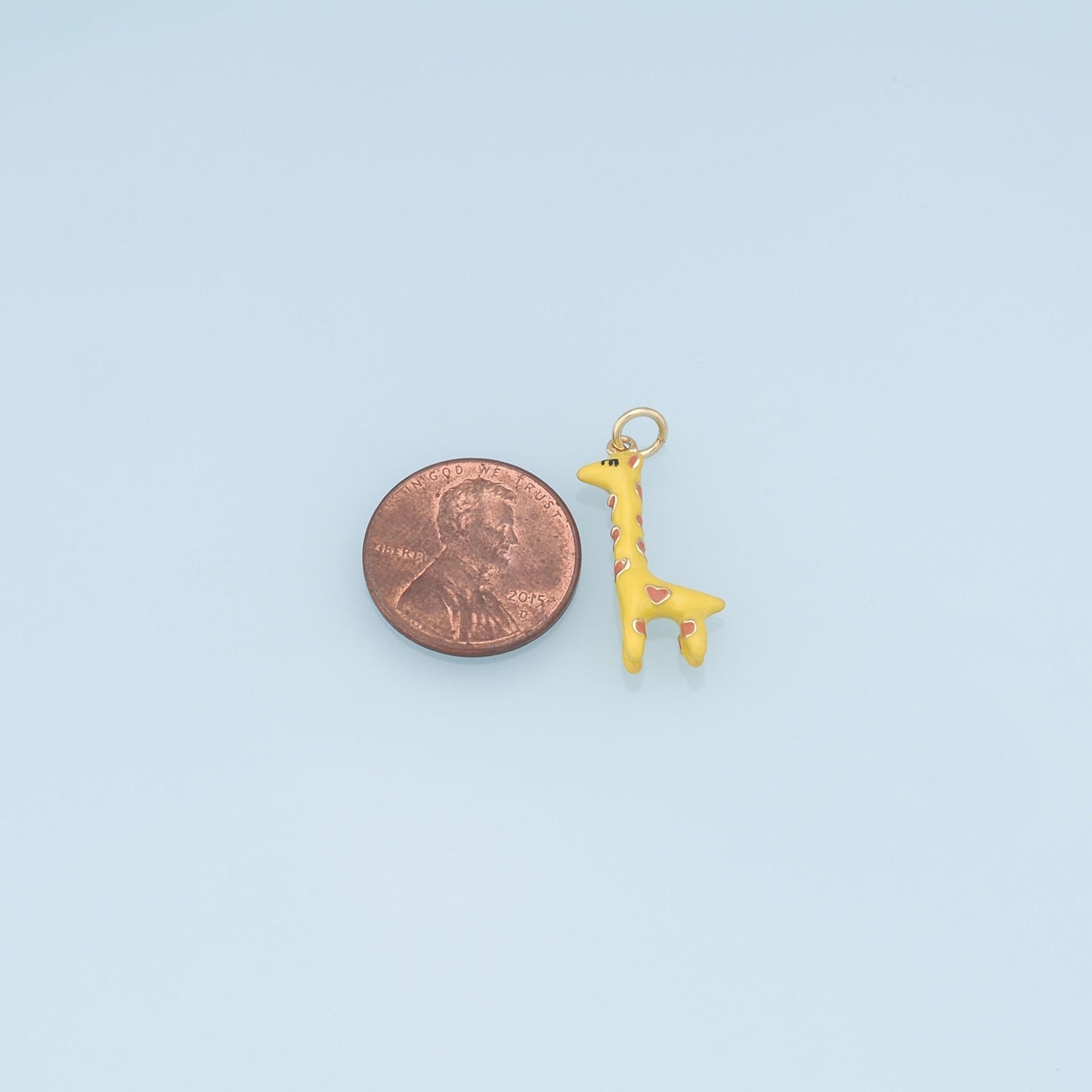 Cute Giraffe Charms,18K Gold Filled Enamel Giraffe Pendant,Kawaii Charm Bracelet Necklace for DIY Jewelry Making Supply