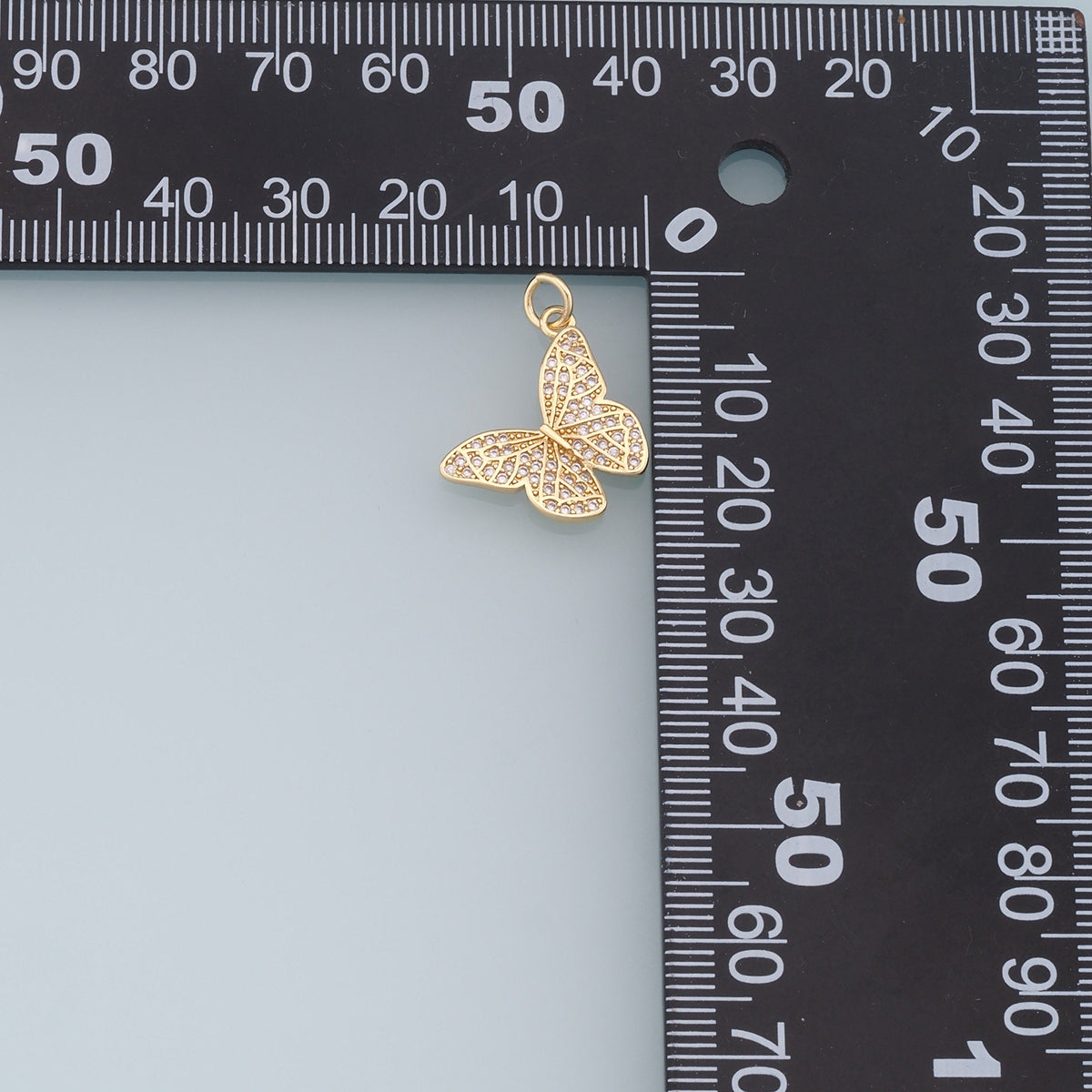 Gold Butterfly Charms,18K Gold Filled Butterfly Pendant,Butterfly Charm Bracelet Necklace for DIY Jewelry Making Supply