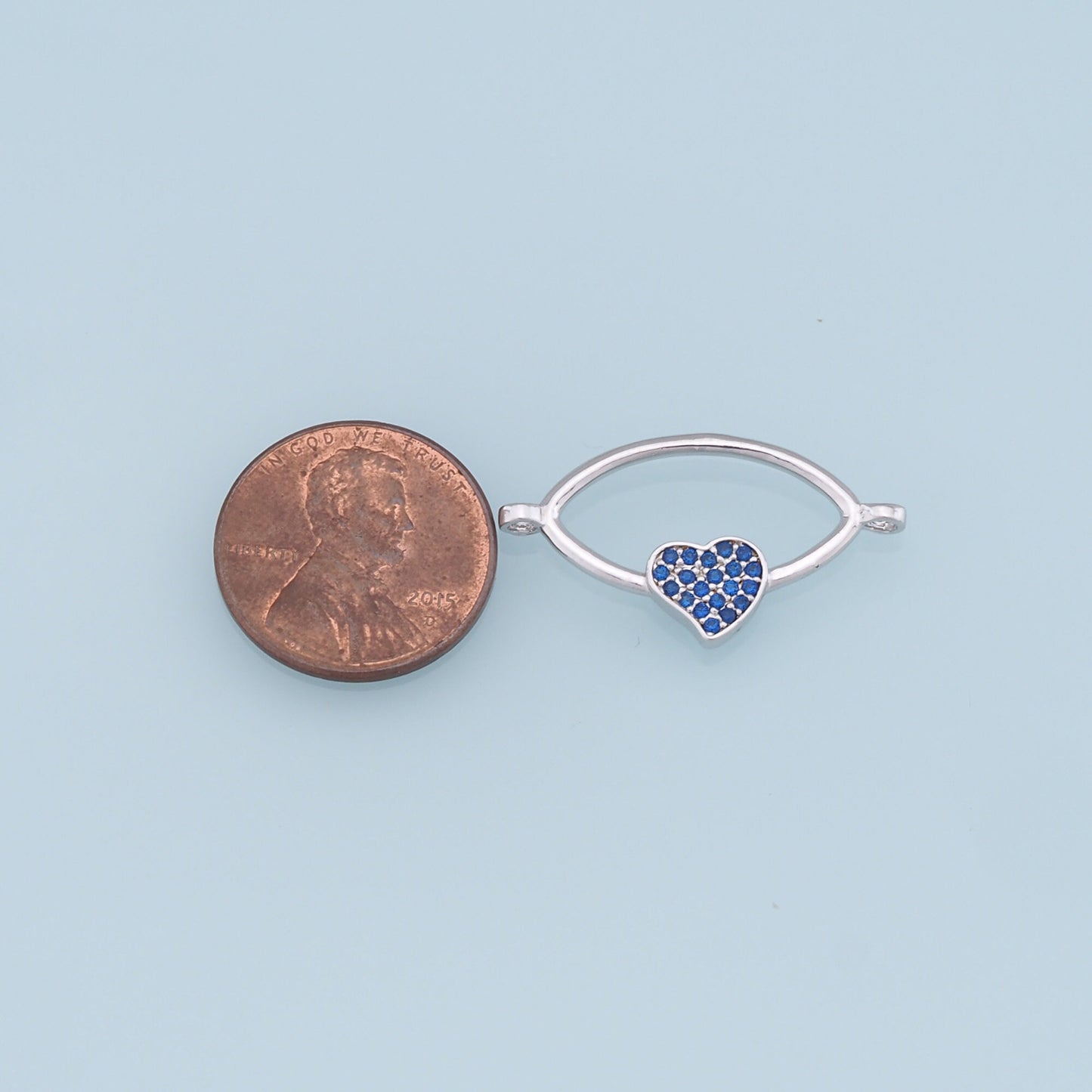 Gold Oval Heart Connector Charms,18K Gold Filled CZ Heart Pendant,Heart Charm Bracelet Necklace for DIY Jewelry Making Supply