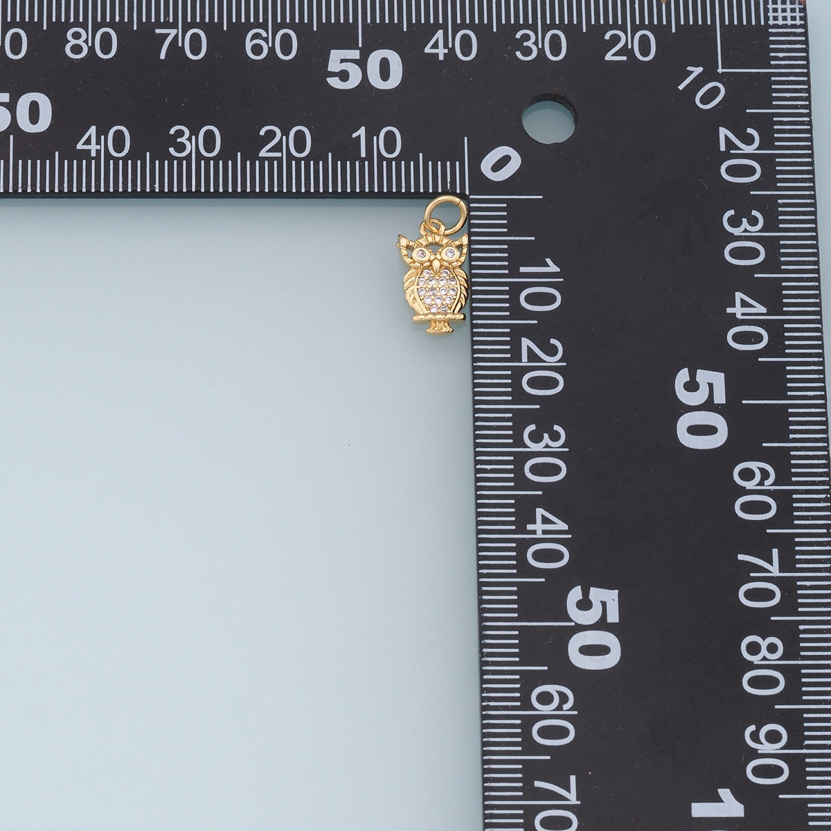 Gold Owl Charms,18K Gold Filled owl Pendant,CZ owl Charm Bracelet Necklace for DIY Jewelry Making Supply