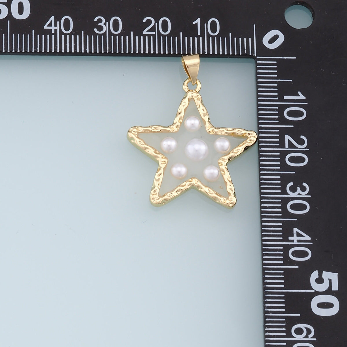Gold Pearl Star Charms,18K Gold Filled Clear Enamel Star Pendant,Star Charm Bracelet Necklace for DIY Jewelry Making Supply