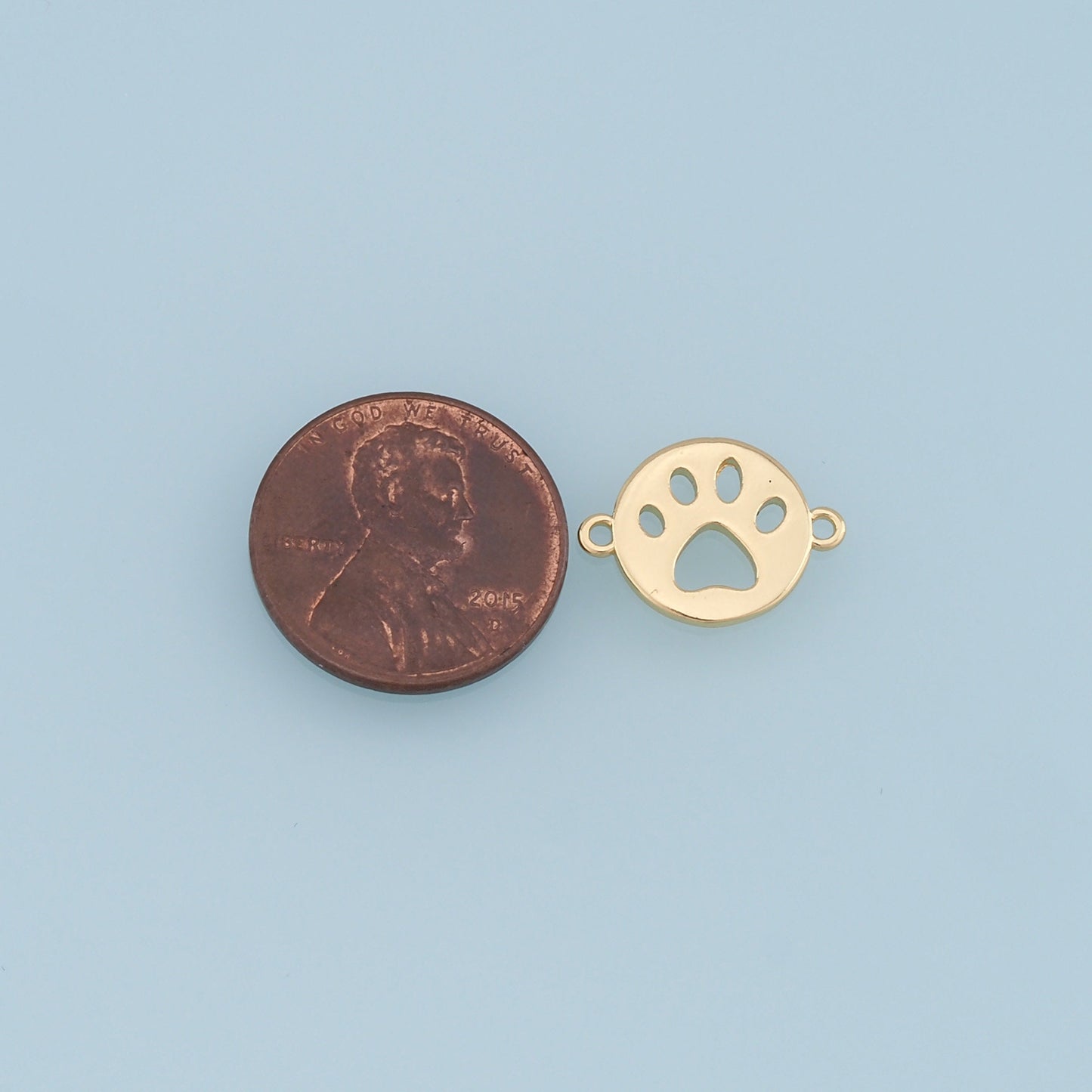 Gold Paw Connector Charms,18K Gold Filled Cat Paw Pendant,Dog Paw Charm Bracelet Necklace for DIY Jewelry Making Supply