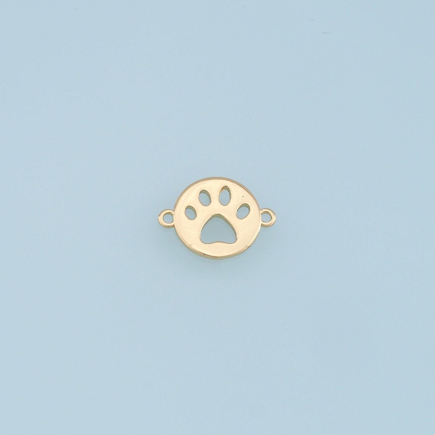 Gold Paw Connector Charms,18K Gold Filled Cat Paw Pendant,Dog Paw Charm Bracelet Necklace for DIY Jewelry Making Supply