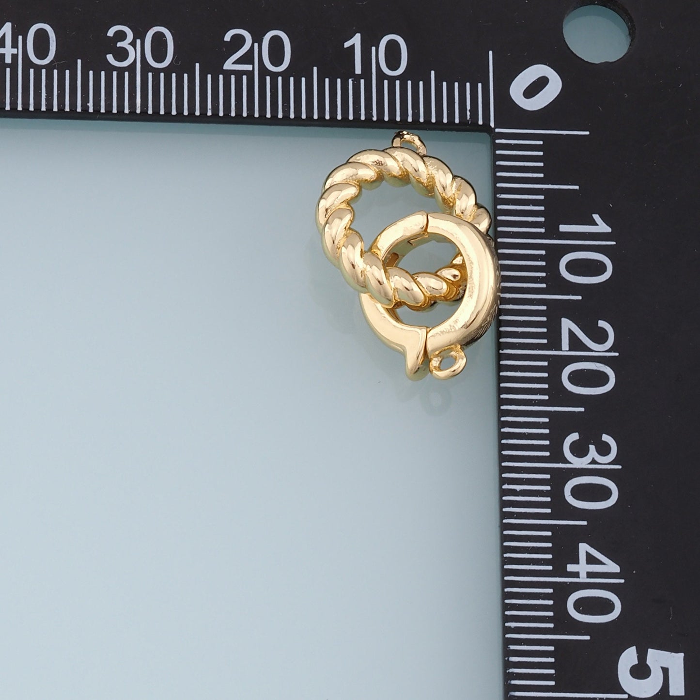 18K Gold Filled Twisted Round Link Clasp,Carabiner Lock Connector,Spring Push Gate for DIY Jewelry Finding Necklace Bracelet