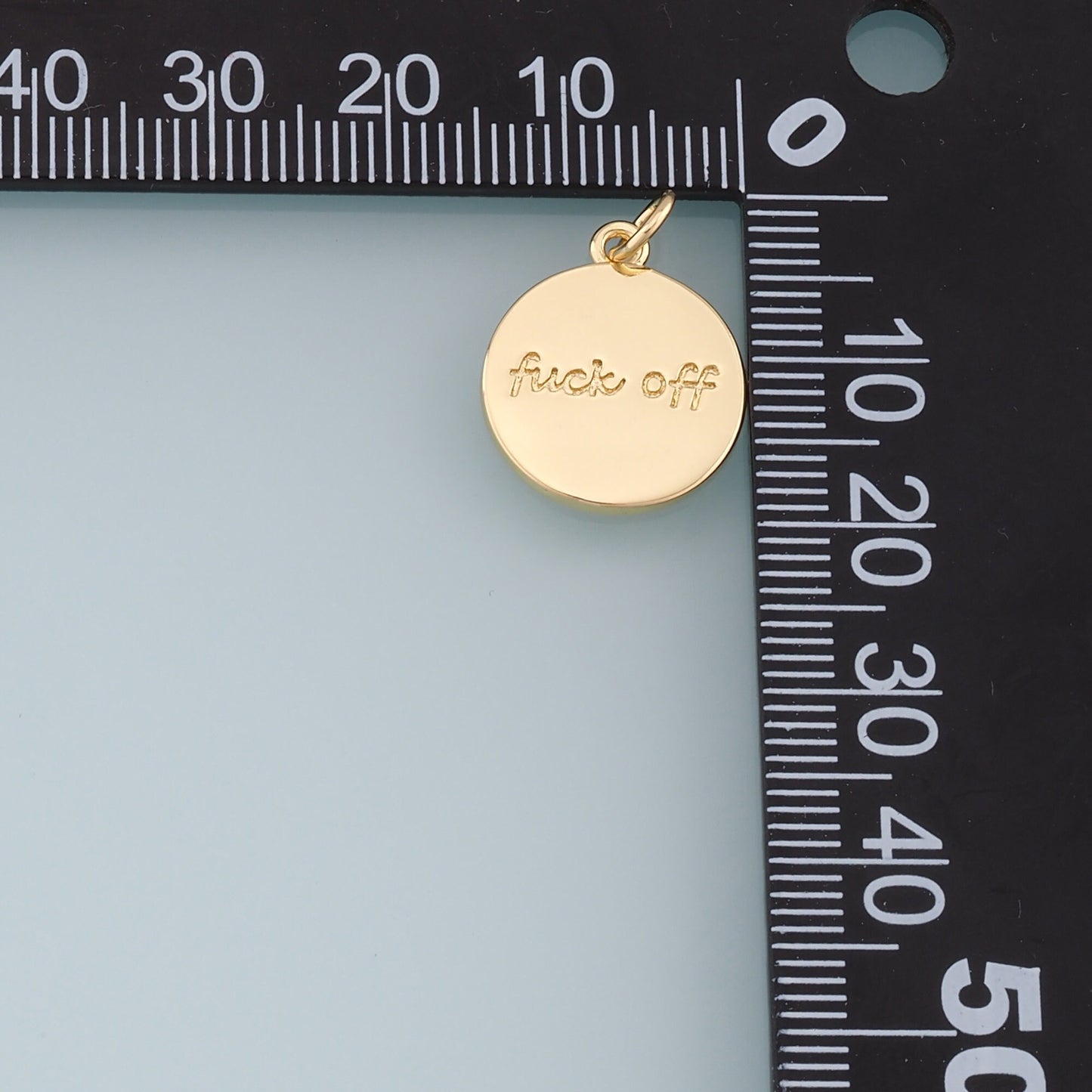 Gold letter Charms,18K Gold Fille Fuck off Pendant,Fuck off Charm Bracelet Necklace for DIY Jewelry Making Supply