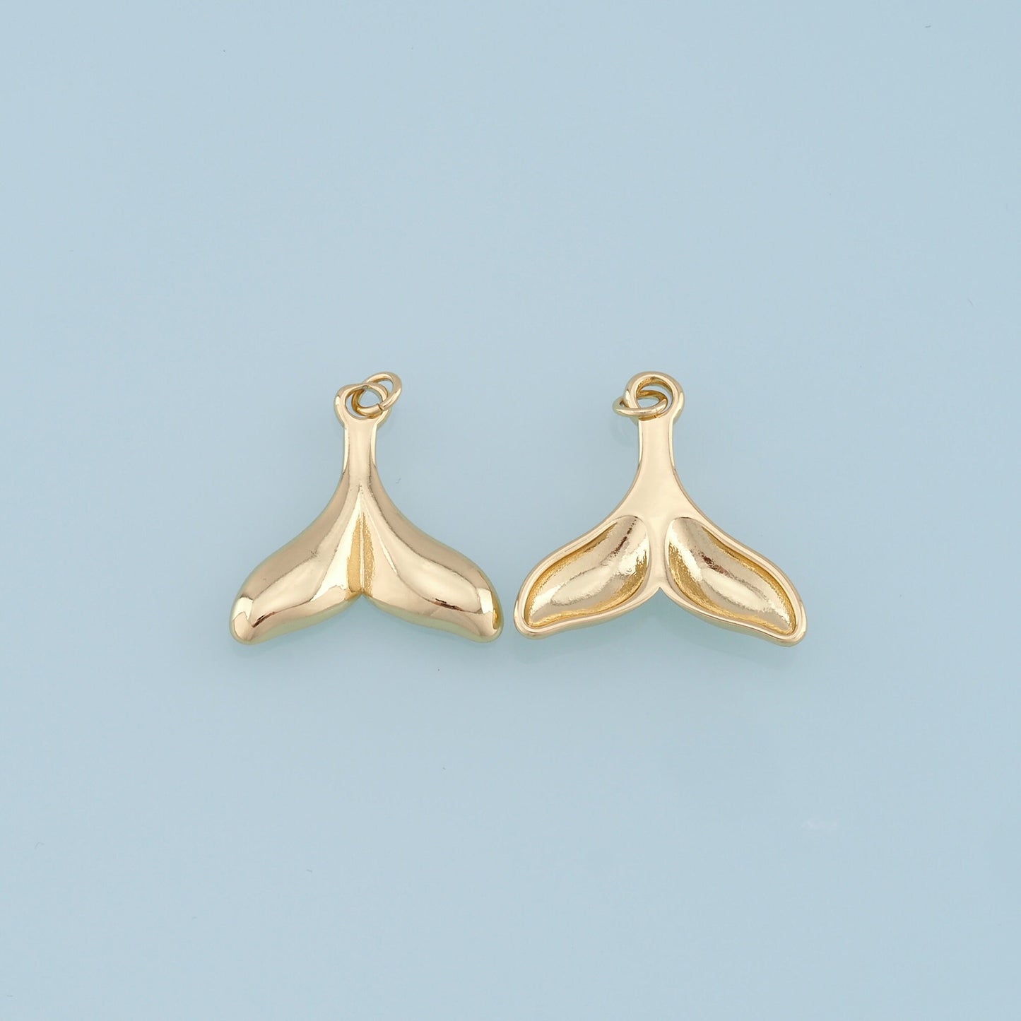 Gold Mermaid Charms,18K Gold Filled Tail Pendant,Mermaid Tail Charm Bracelet Necklace for DIY Jewelry Making Supply