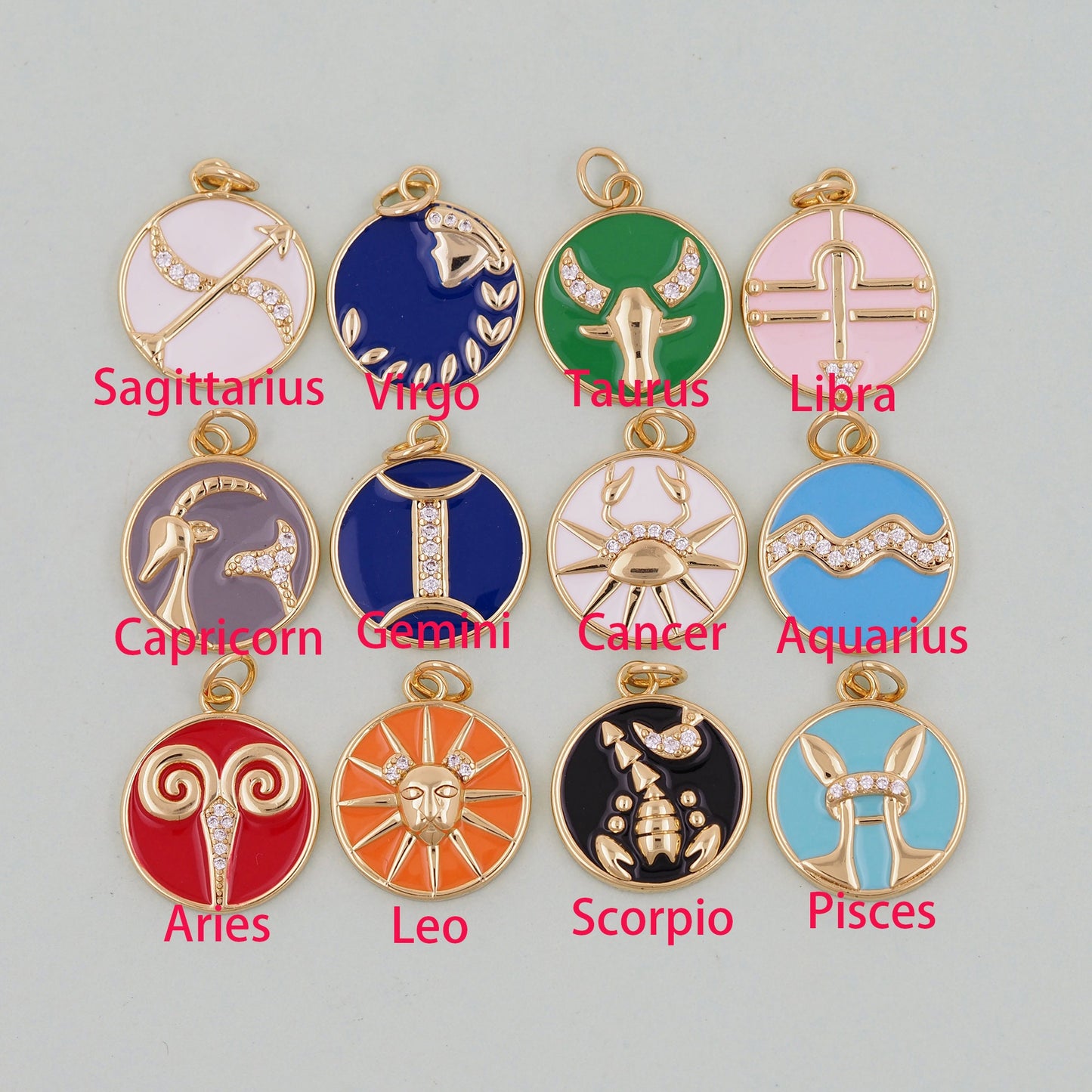 18K Gold Filled Zodiac Constellation Charms,Zodiac Symbol,Horoscope Charm,Gold Astrological Zodiac Sign Minimalist Jewelry