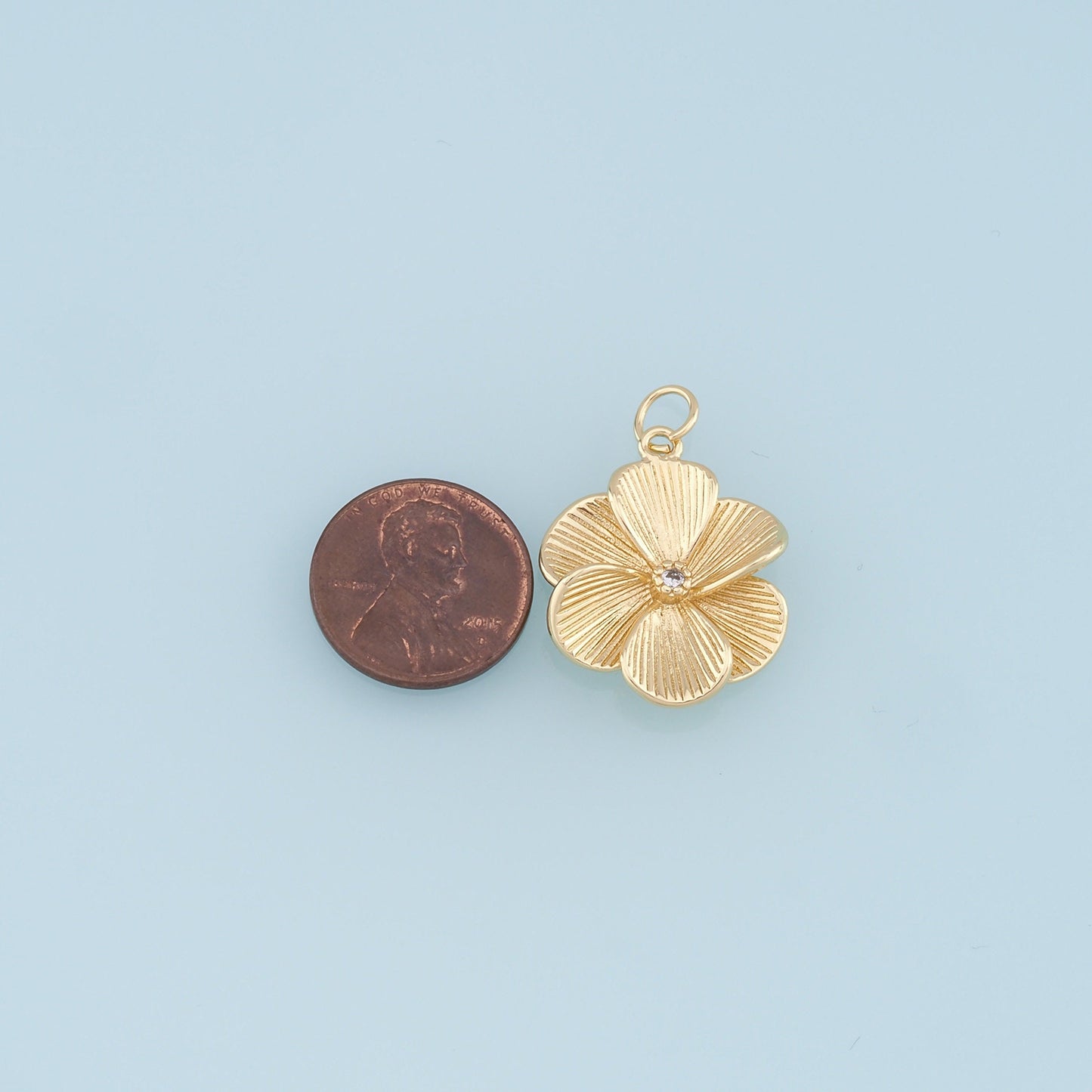 Gold Flower Charms,18K Gold Filled Flower Pendant,Silver flower Charm Bracelet Necklace for DIY Jewelry Making Supply