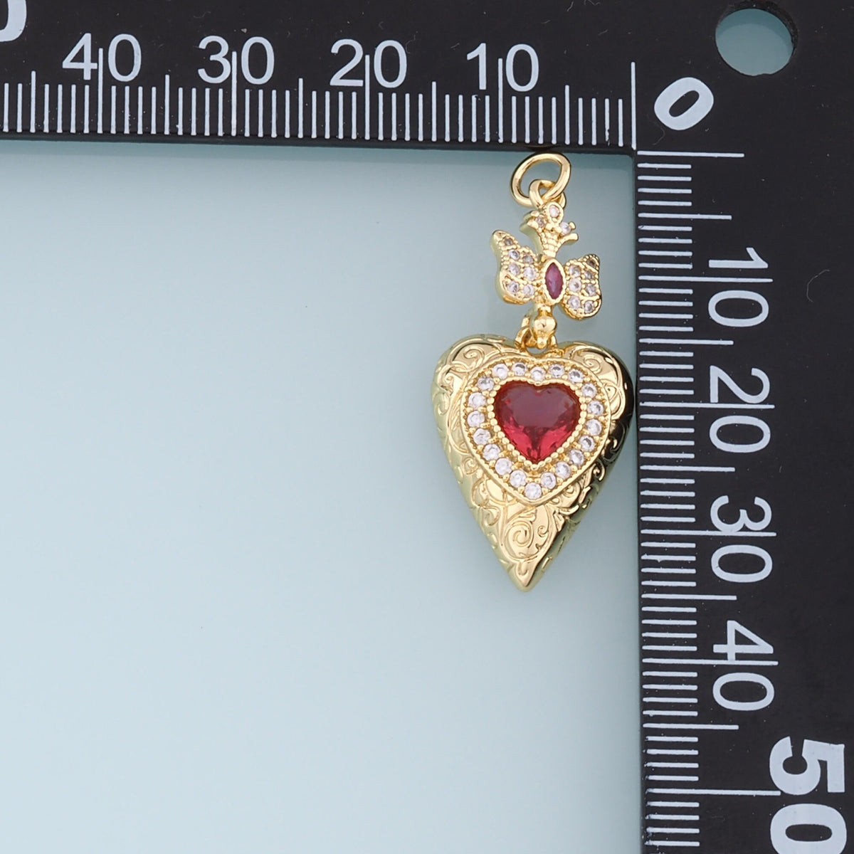 Gold Heart Charms,18K Gold Filled Heart Pendant,Cross Charm Bracelet Necklace for DIY Jewelry Making Supply