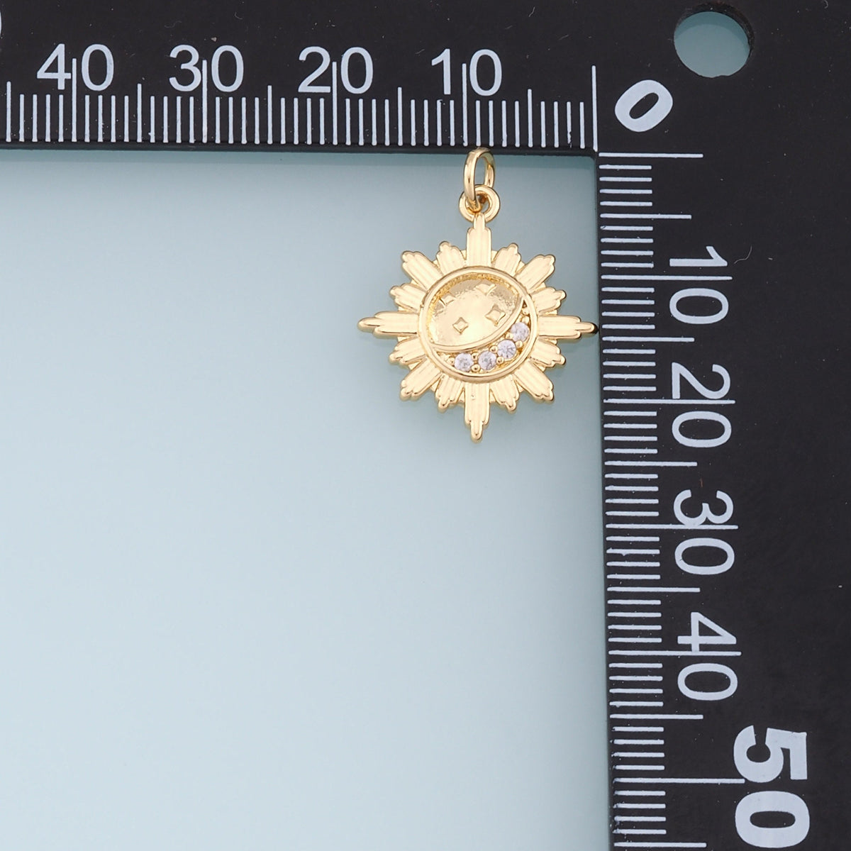 Gold Sun Charms,18K Gold Filled Star Pendant,Celestial Charm Bracelet Necklace for DIY Jewelry Making Supply