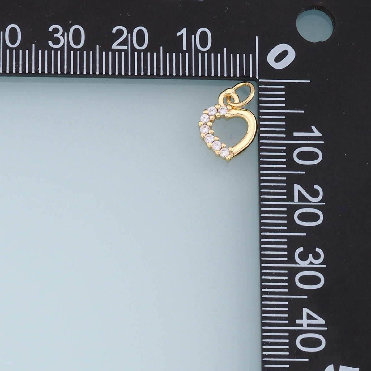 Gold Heart Charms,18K Gold Filled Hollow Heart Pendant,CZ Micro Pave Heart Charm Bracelet Necklace for DIY Jewelry Making Sup