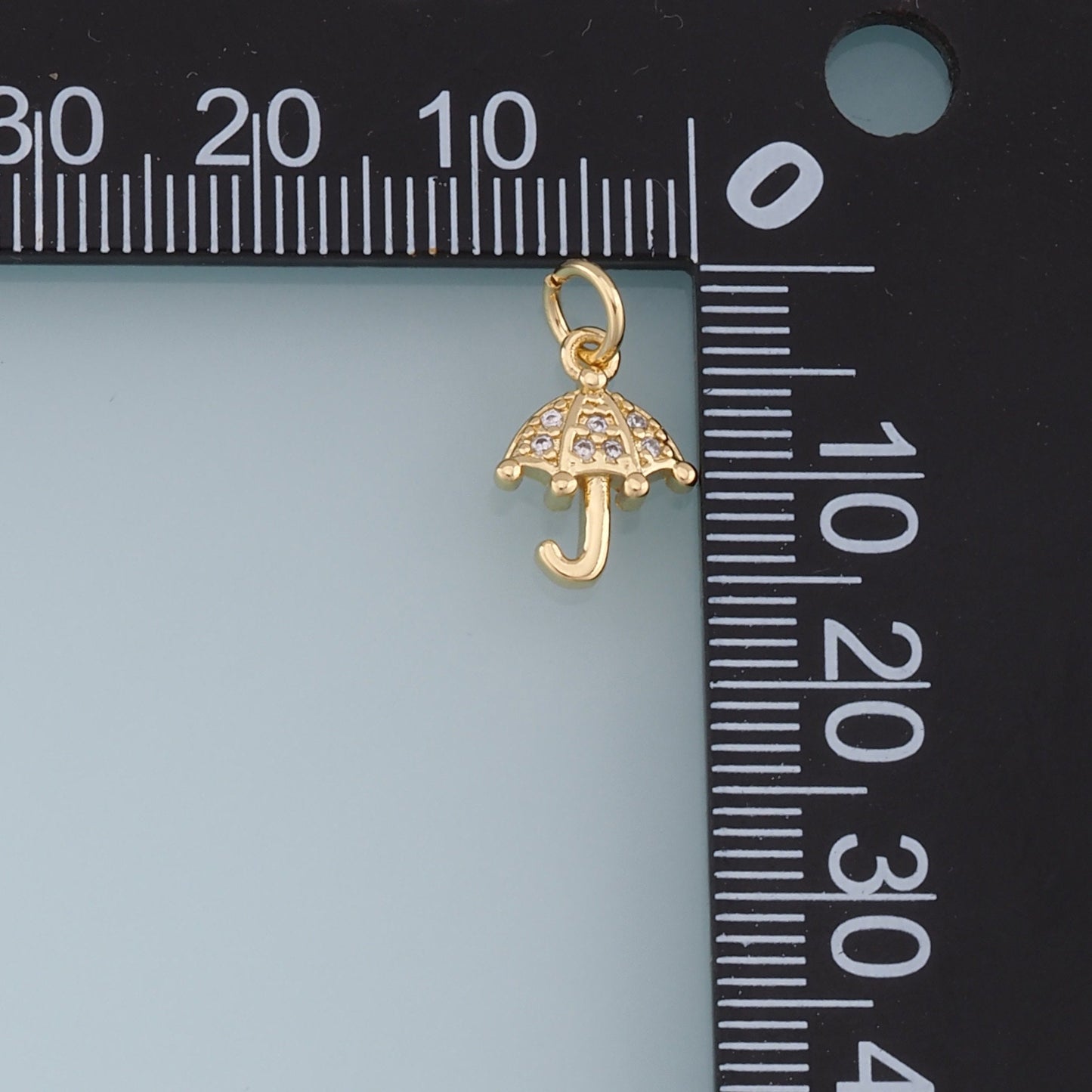 Gold Umbrella Charms,18K Gold Filled Umbrella Pendant,CZ Micro Pave Umbrella Charm Bracelet Necklace for DIY Jewelry Making Supply