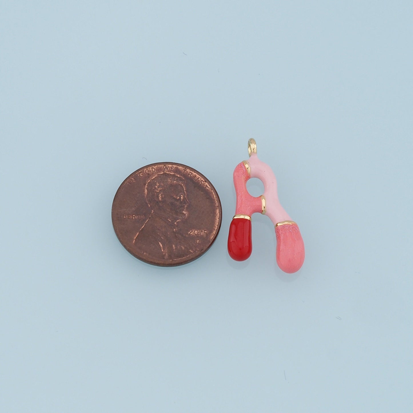 Gold letter Charms,18K Gold Filled Enamel letter Pendant,Pink initial Charm Bracelet Necklace for DIY Jewelry Making Supply