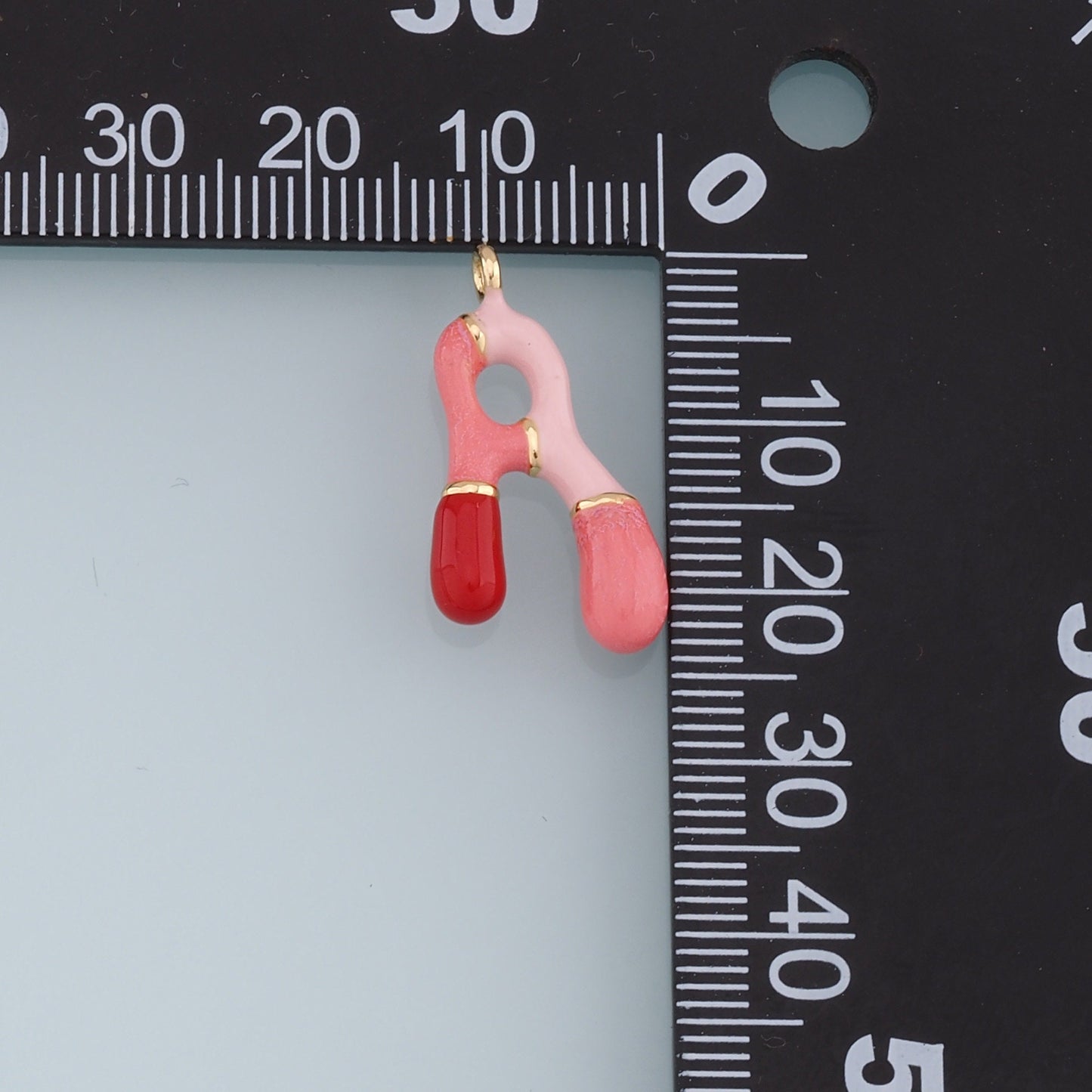 Gold letter Charms,18K Gold Filled Enamel letter Pendant,Pink initial Charm Bracelet Necklace for DIY Jewelry Making Supply