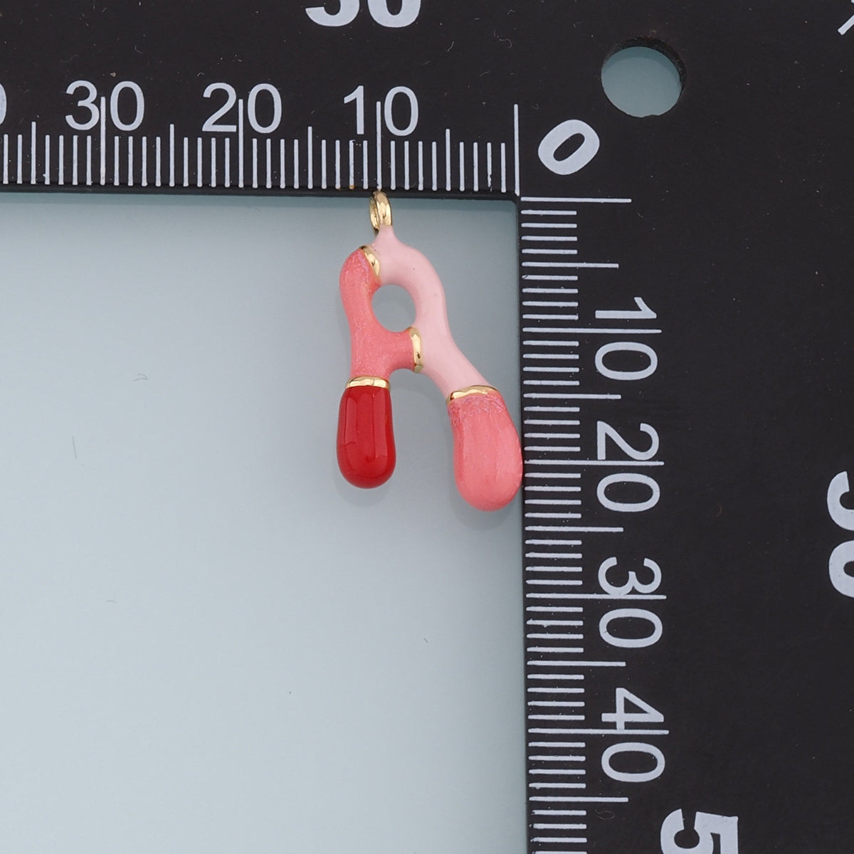 Gold letter Charms,18K Gold Filled Enamel letter Pendant,Pink initial Charm Bracelet Necklace for DIY Jewelry Making Supply