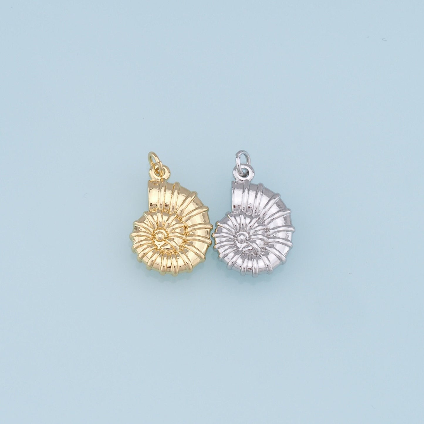 Gold Shell Charms,18K Gold Filled Conch Shell Pendant,Conch Shell Charm Bracelet Necklace for DIY Jewelry Making Supply