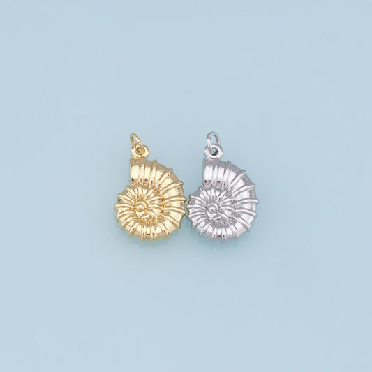Gold Shell Charms,18K Gold Filled Conch Shell Pendant,Conch Shell Charm Bracelet Necklace for DIY Jewelry Making Supply