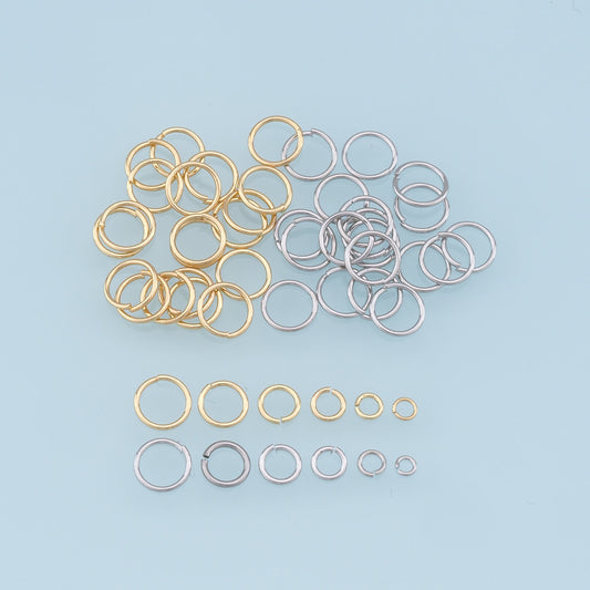 100pcs 18K Gold Jump Rings,Dainty O Shaped Open Jump Rings Bulk,Gold Split Rings for DIY Jewelry Making Supply Findings