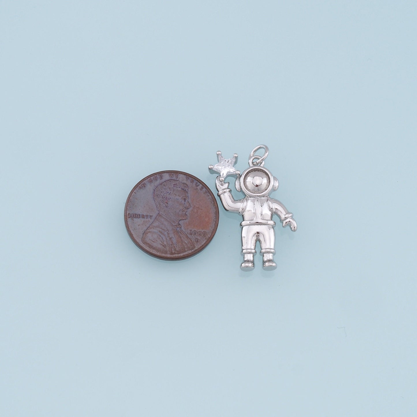 Gold Astronaut Charms,18K Gold Filled Astronaut Pendant,Astronaut Star Charm Bracelet Necklace for DIY Jewelry Making Supply