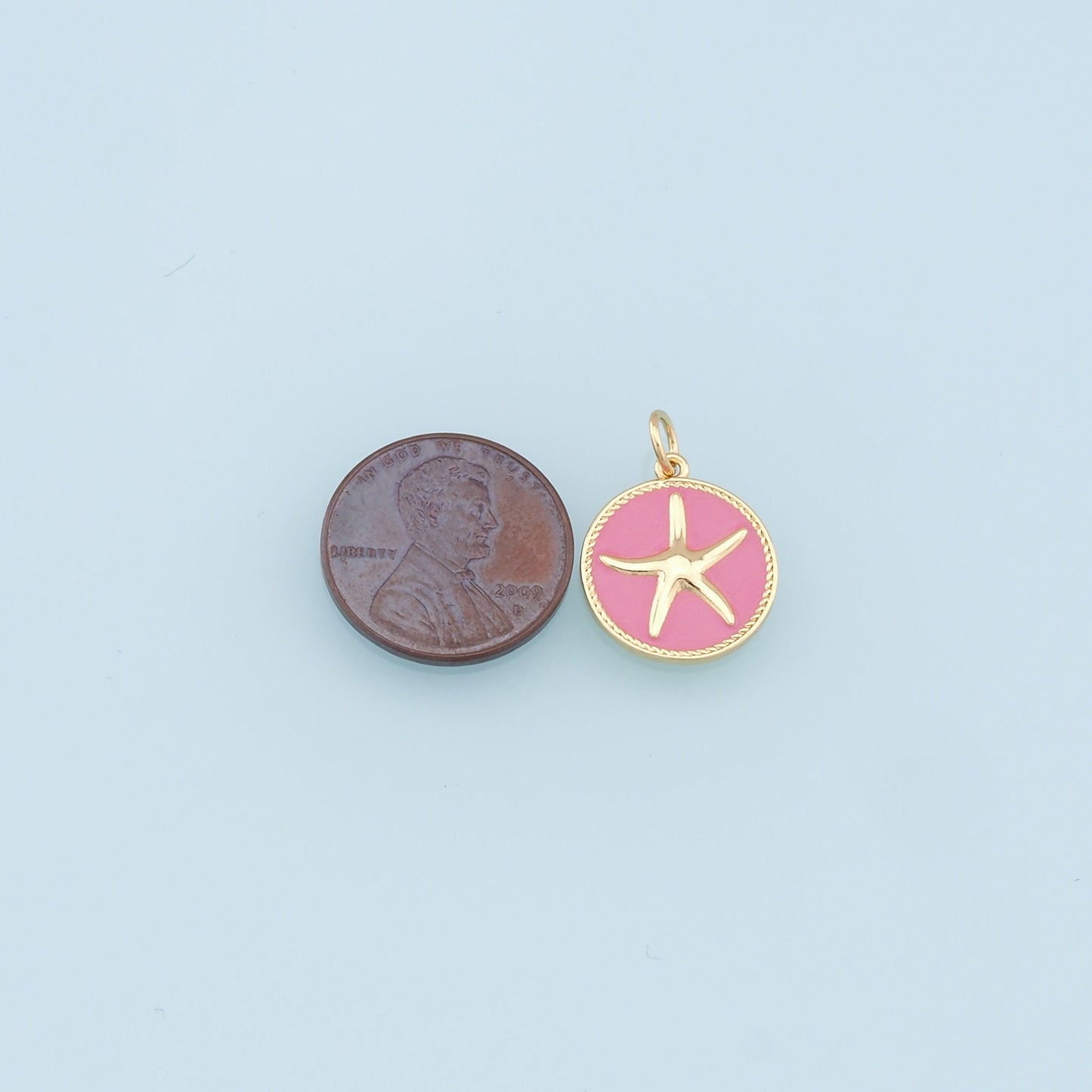 Gold Starfish Charms,18K Gold Filled Enamel Sea star Pendant,Starfish Charm Bracelet Necklace for DIY Jewelry Making Supply