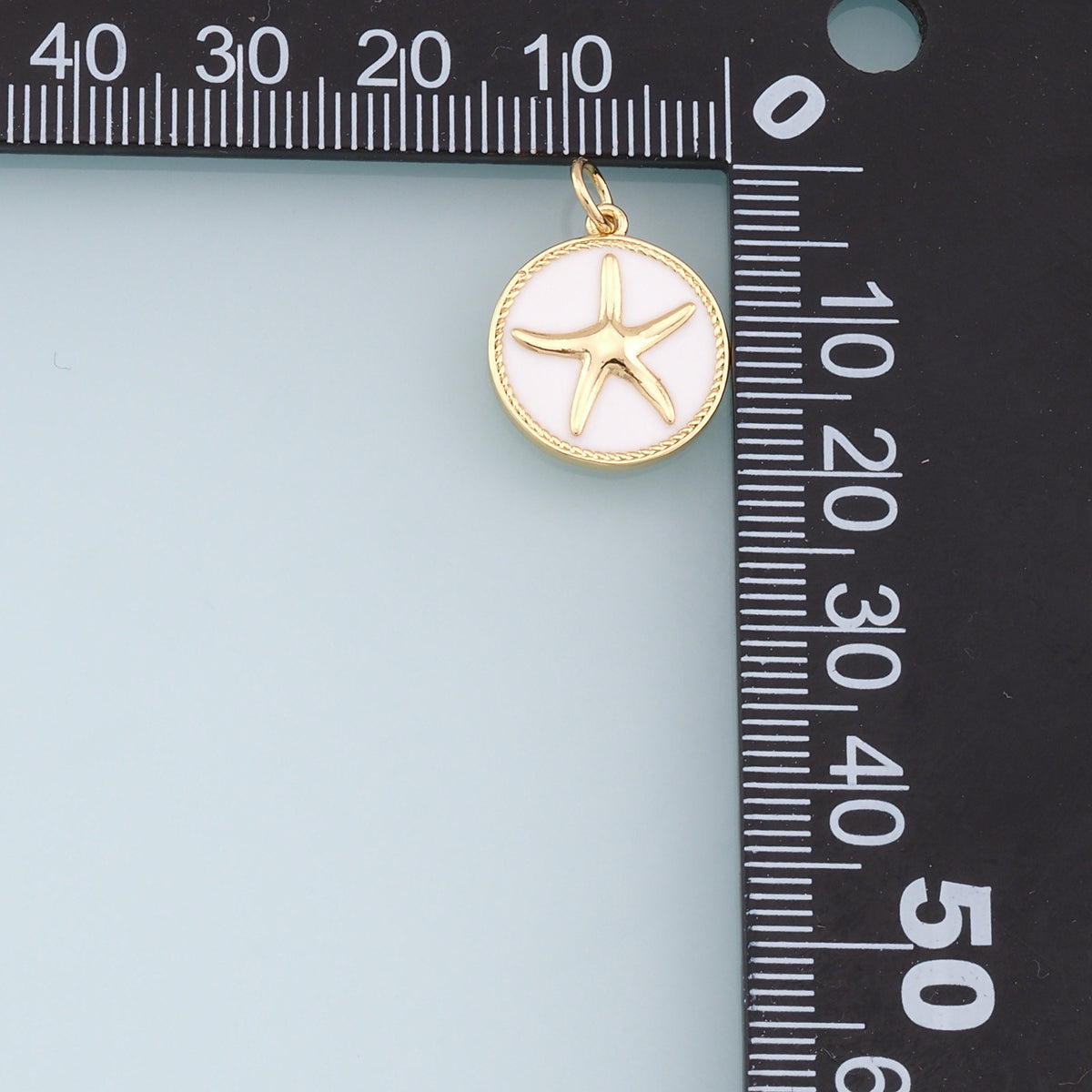 Gold Starfish Charms,18K Gold Filled Enamel Sea star Pendant,Starfish Charm Bracelet Necklace for DIY Jewelry Making Supply